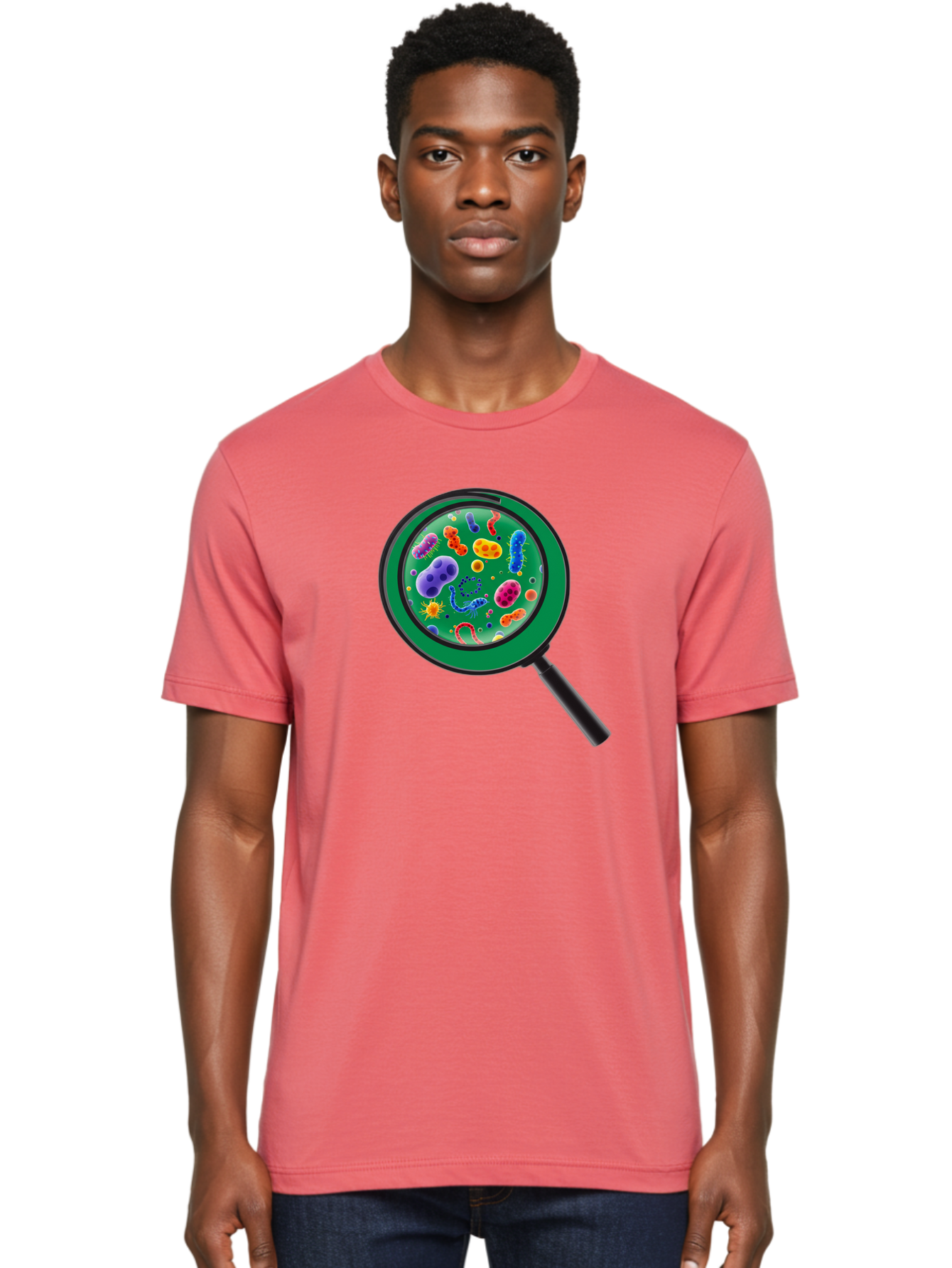 Magnifying-Glass-Microbes Men'S Graphic Tee, 100% Cotton, Comfortable Casual Summer Wear, Machine Washable, Vintage Camera, Old Camera, Antique Camera, Black Camera, Classic Photography, Photography Equipment, Nostalgic Device, Film Camera, Bag742