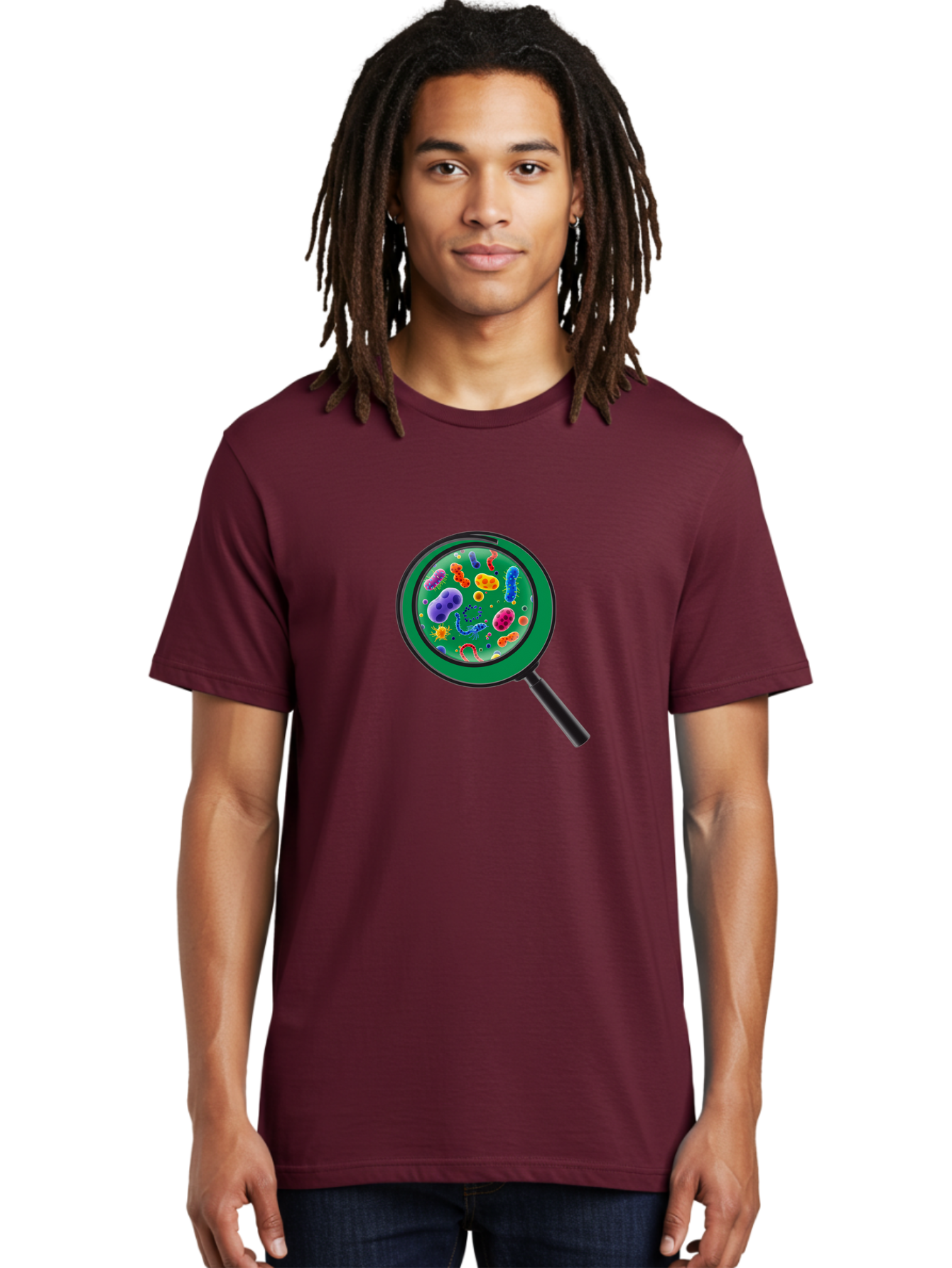 Magnifying-Glass-Microbes Men'S Graphic Tee, 100% Cotton, Comfortable Casual Summer Wear, Machine Washable, Vintage Camera, Old Camera, Antique Camera, Black Camera, Classic Photography, Photography Equipment, Nostalgic Device, Film Camera, Bag742