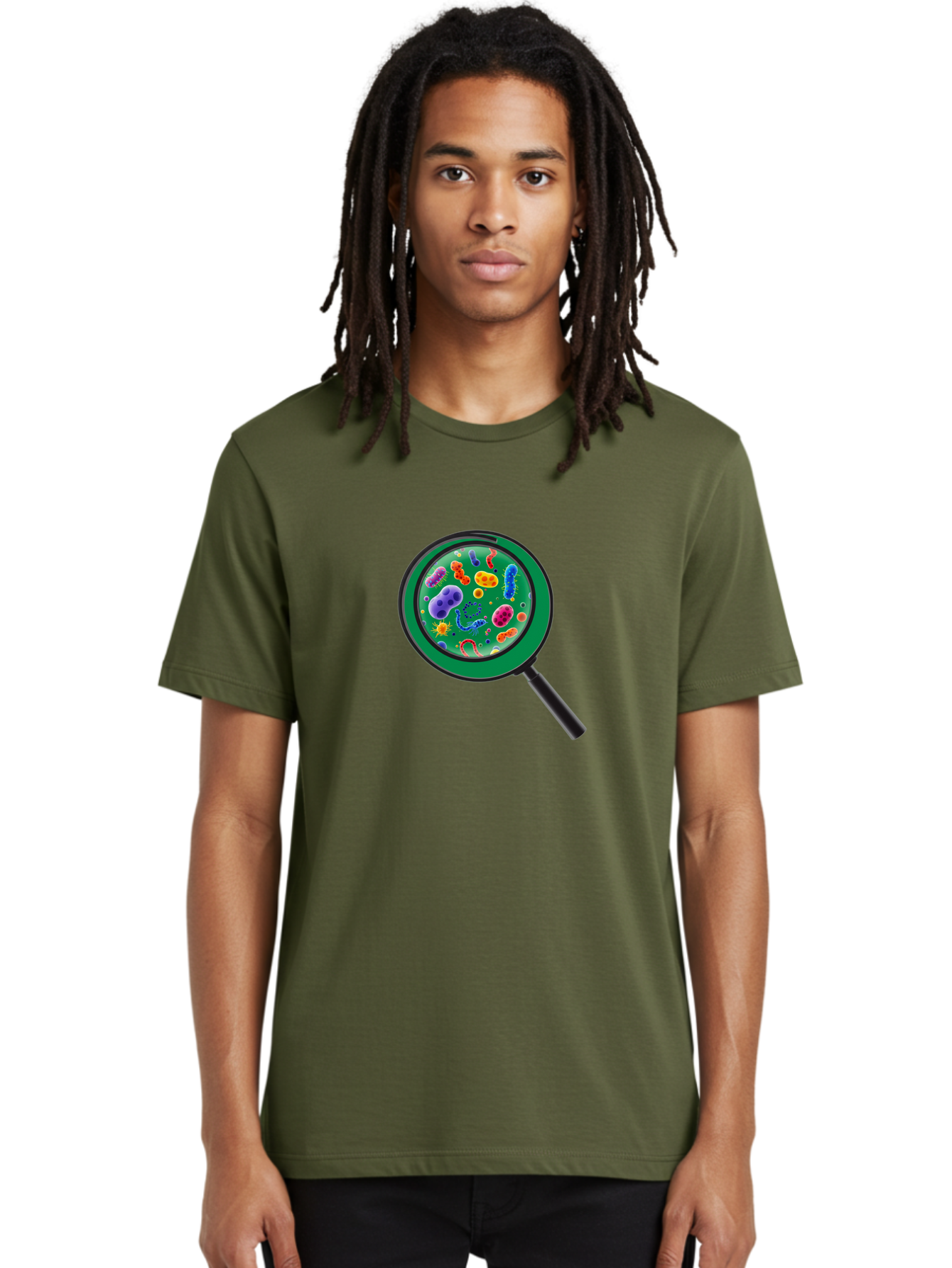 Magnifying-Glass-Microbes Men'S Graphic Tee, 100% Cotton, Comfortable Casual Summer Wear, Machine Washable, Vintage Camera, Old Camera, Antique Camera, Black Camera, Classic Photography, Photography Equipment, Nostalgic Device, Film Camera, Bag742