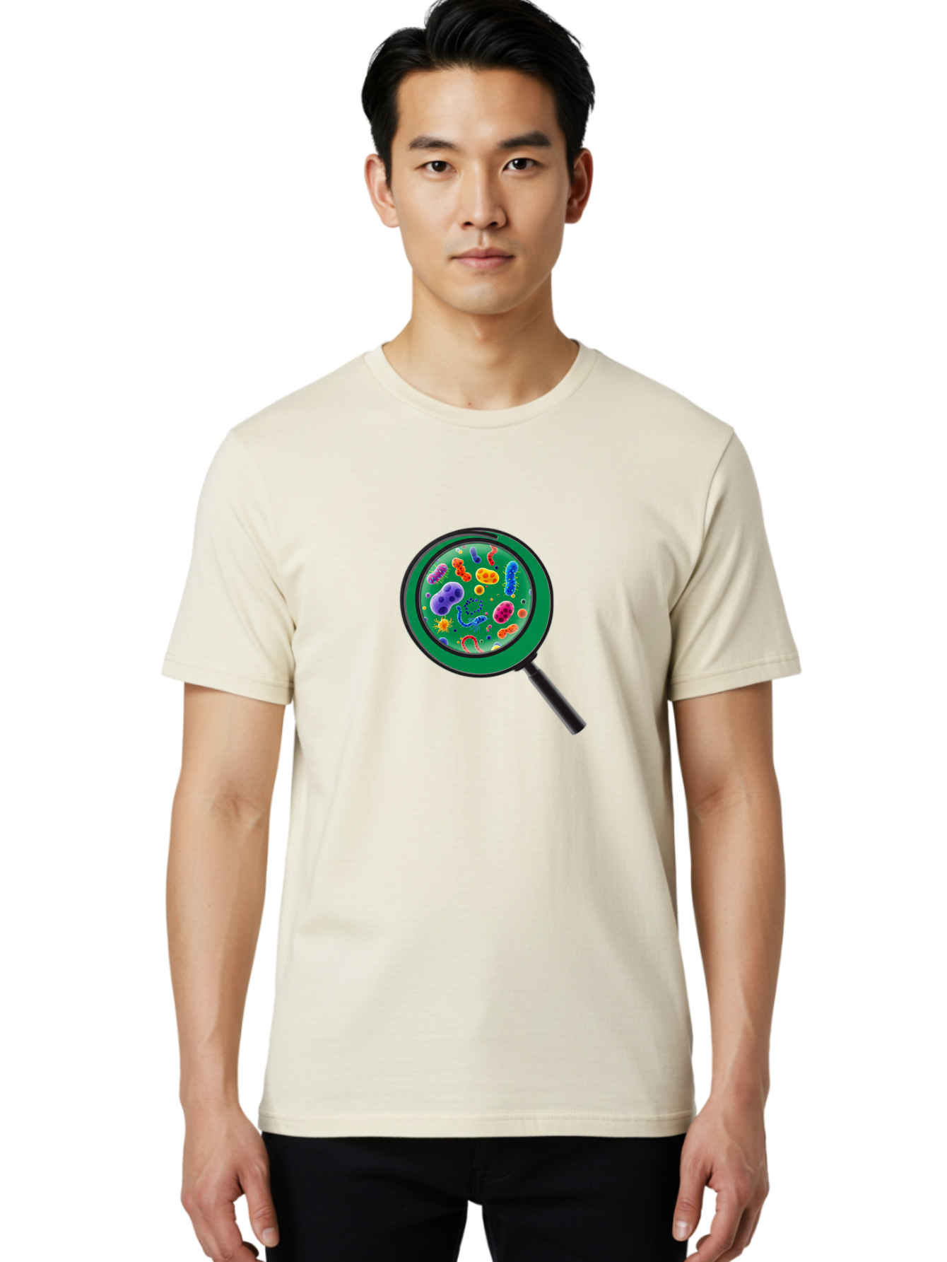 Magnifying-Glass-Microbes Men'S Graphic Tee, 100% Cotton, Comfortable Casual Summer Wear, Machine Washable, Vintage Camera, Old Camera, Antique Camera, Black Camera, Classic Photography, Photography Equipment, Nostalgic Device, Film Camera, Bag742