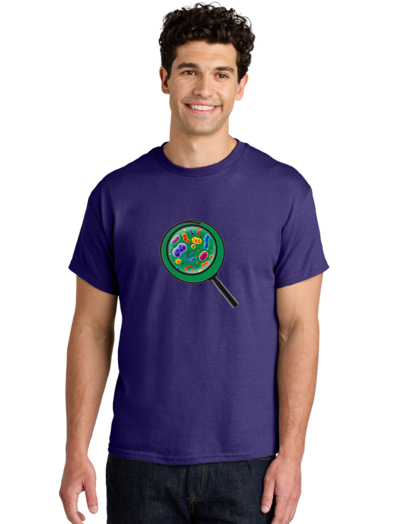 Magnifying-Glass-Microbes Men'S Graphic Tee, 100% Cotton, Comfortable Casual Summer Wear, Machine Washable, Vintage Camera, Old Camera, Antique Camera, Black Camera, Classic Photography, Photography Equipment, Nostalgic Device, Film Camera, Bag742