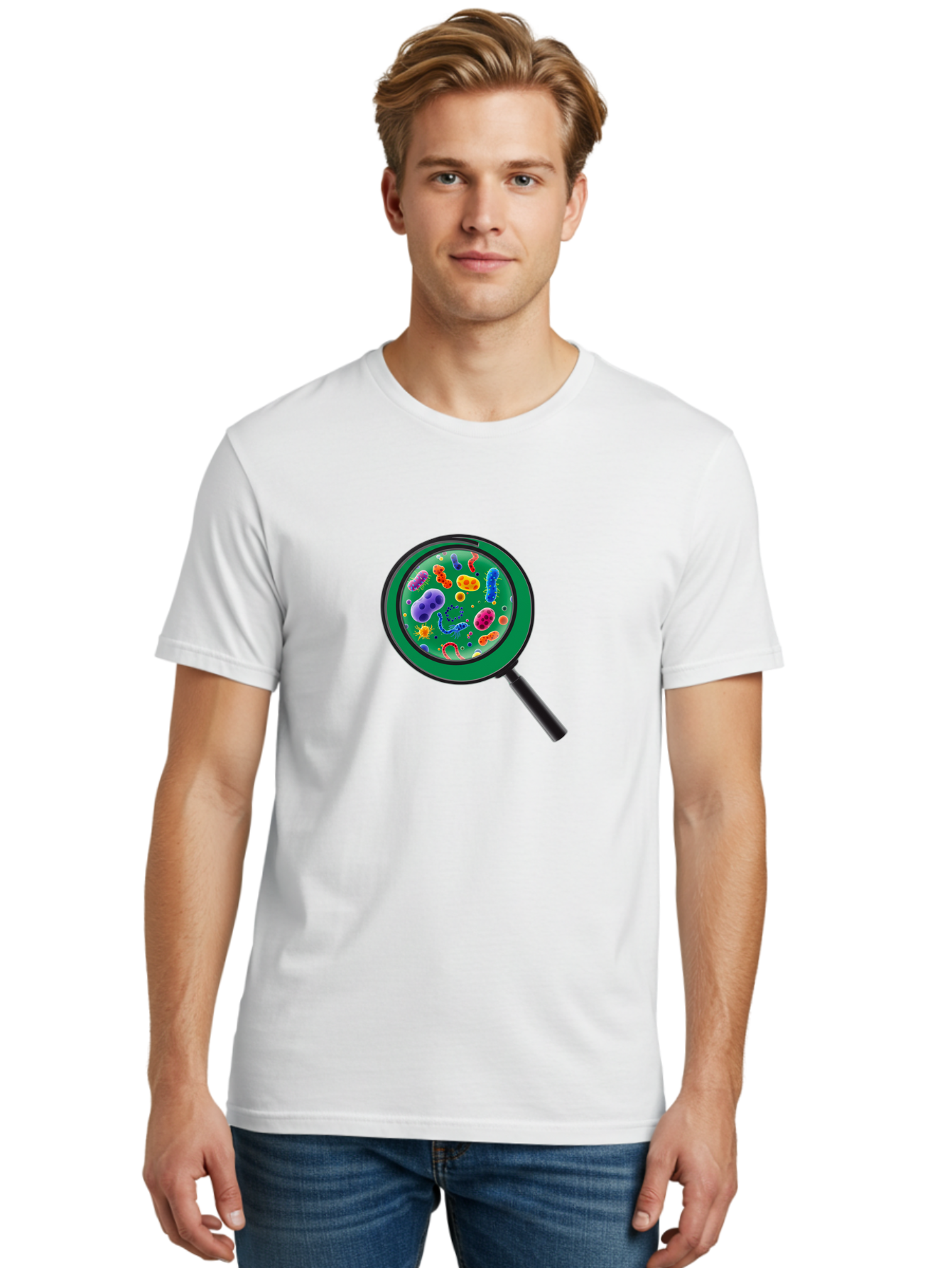 Magnifying-Glass-Microbes Men'S Graphic Tee, 100% Cotton, Comfortable Casual Summer Wear, Machine Washable, Vintage Camera, Old Camera, Antique Camera, Black Camera, Classic Photography, Photography Equipment, Nostalgic Device, Film Camera, Bag742