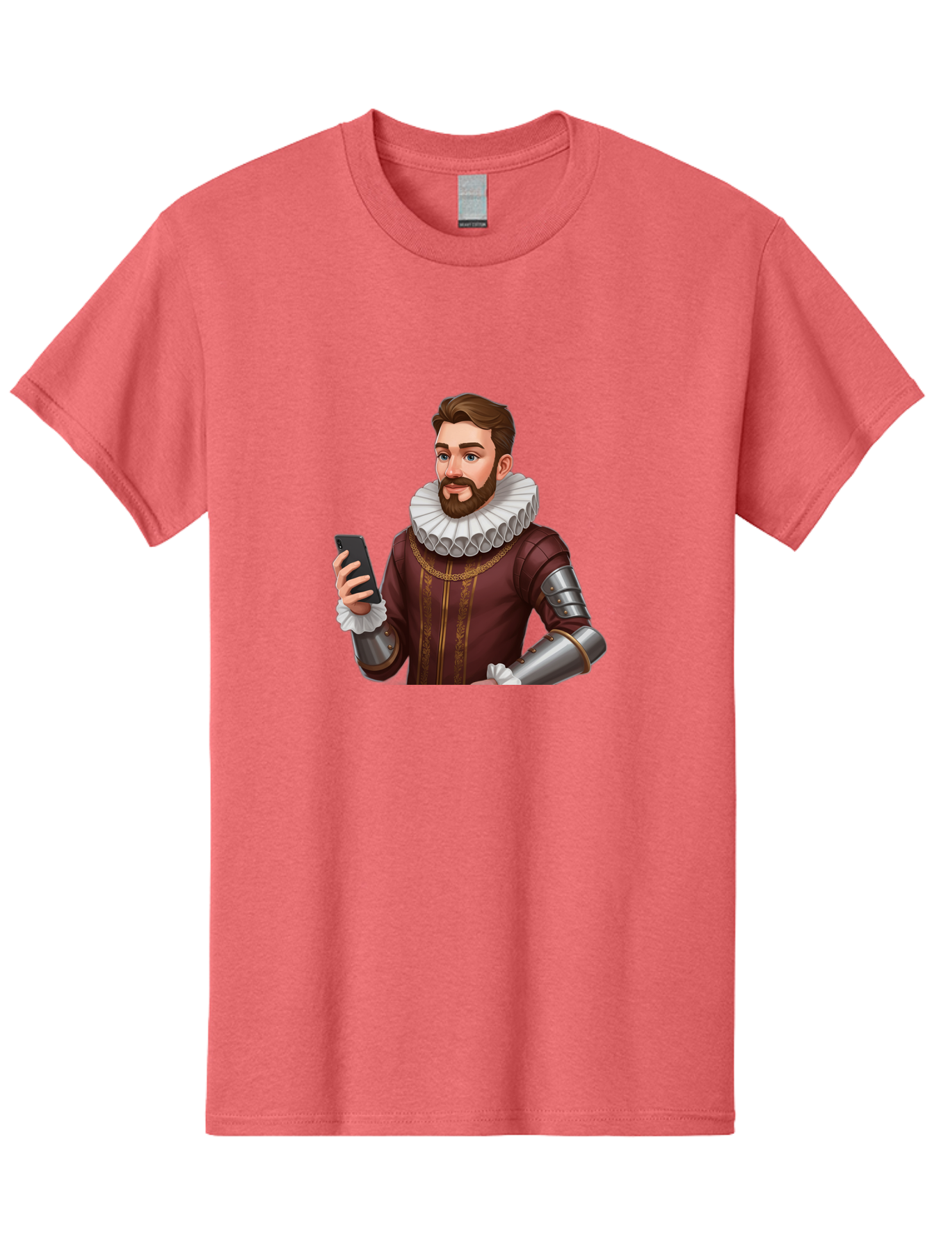 Man-In-Armor-With-Smartphone Men'S Graphic Tee, 100% Cotton, Comfortable Casual Summer Wear, Machine Washable, Vintage Camera, Old Camera, Antique Camera, Black Camera, Classic Photography, Photography Equipment, Nostalgic Device, Film Camera, Bag743