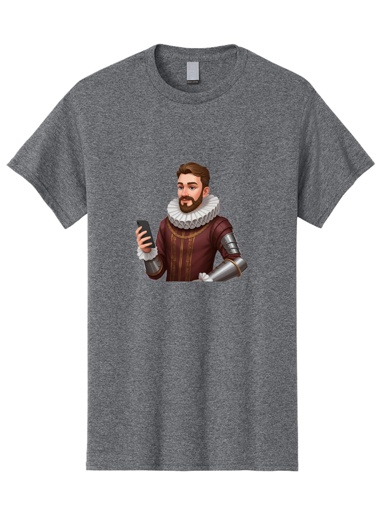 Man-In-Armor-With-Smartphone Men'S Graphic Tee, 100% Cotton, Comfortable Casual Summer Wear, Machine Washable, Vintage Camera, Old Camera, Antique Camera, Black Camera, Classic Photography, Photography Equipment, Nostalgic Device, Film Camera, Bag743