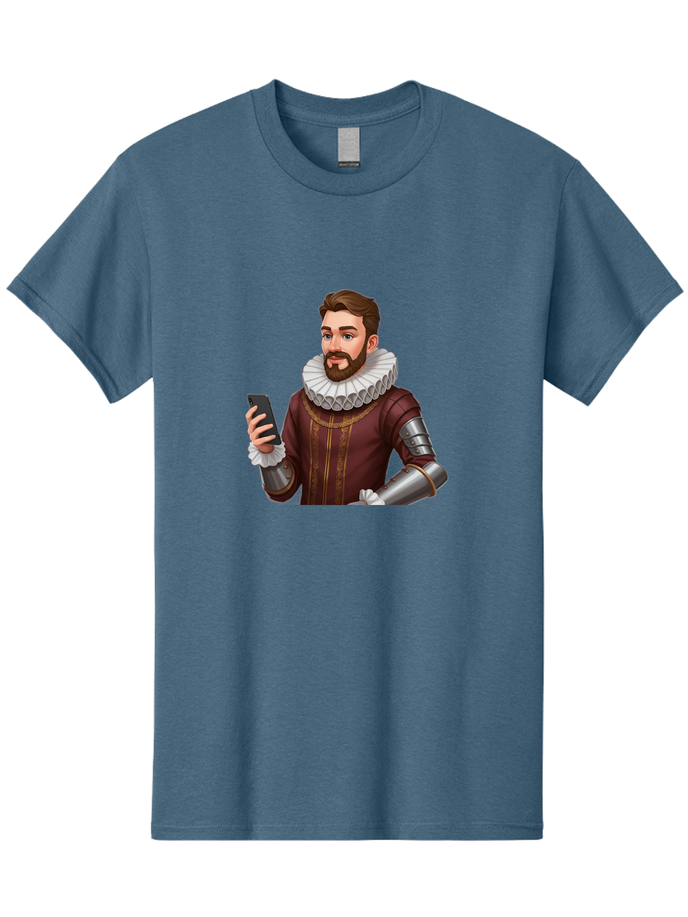Man-In-Armor-With-Smartphone Men'S Graphic Tee, 100% Cotton, Comfortable Casual Summer Wear, Machine Washable, Vintage Camera, Old Camera, Antique Camera, Black Camera, Classic Photography, Photography Equipment, Nostalgic Device, Film Camera, Bag743