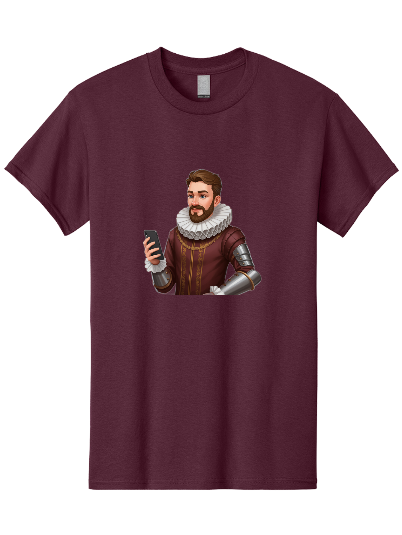 Man-In-Armor-With-Smartphone Men'S Graphic Tee, 100% Cotton, Comfortable Casual Summer Wear, Machine Washable, Vintage Camera, Old Camera, Antique Camera, Black Camera, Classic Photography, Photography Equipment, Nostalgic Device, Film Camera, Bag743