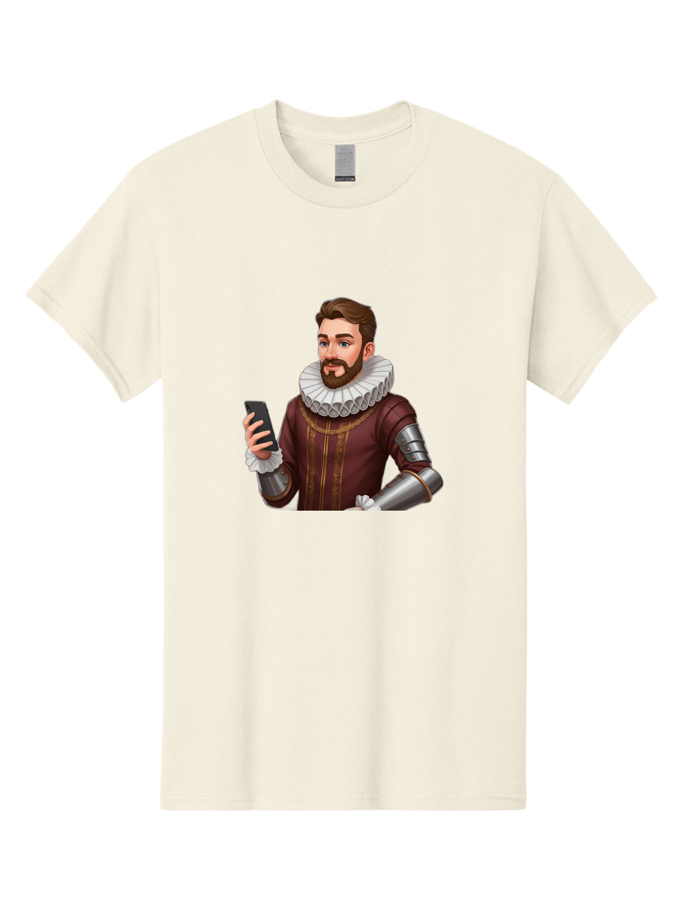 Man-In-Armor-With-Smartphone Men'S Graphic Tee, 100% Cotton, Comfortable Casual Summer Wear, Machine Washable, Vintage Camera, Old Camera, Antique Camera, Black Camera, Classic Photography, Photography Equipment, Nostalgic Device, Film Camera, Bag743