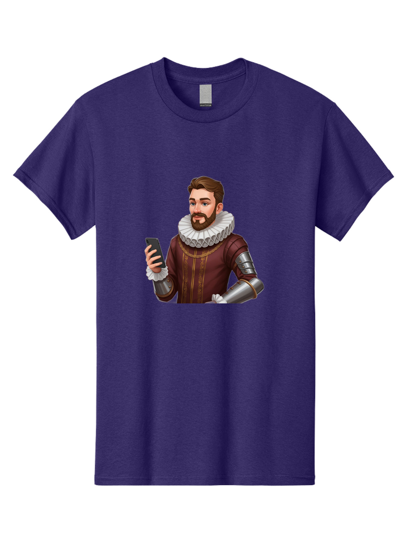 Man-In-Armor-With-Smartphone Men'S Graphic Tee, 100% Cotton, Comfortable Casual Summer Wear, Machine Washable, Vintage Camera, Old Camera, Antique Camera, Black Camera, Classic Photography, Photography Equipment, Nostalgic Device, Film Camera, Bag743