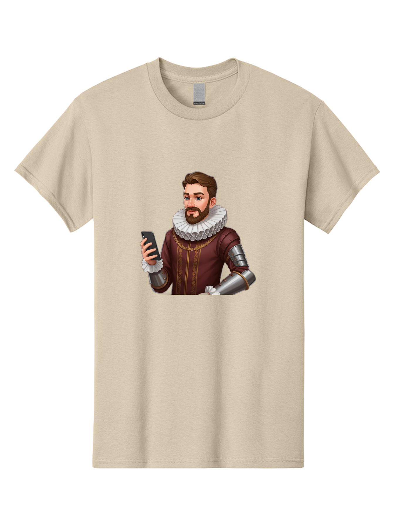 Man-In-Armor-With-Smartphone Men'S Graphic Tee, 100% Cotton, Comfortable Casual Summer Wear, Machine Washable, Vintage Camera, Old Camera, Antique Camera, Black Camera, Classic Photography, Photography Equipment, Nostalgic Device, Film Camera, Bag743