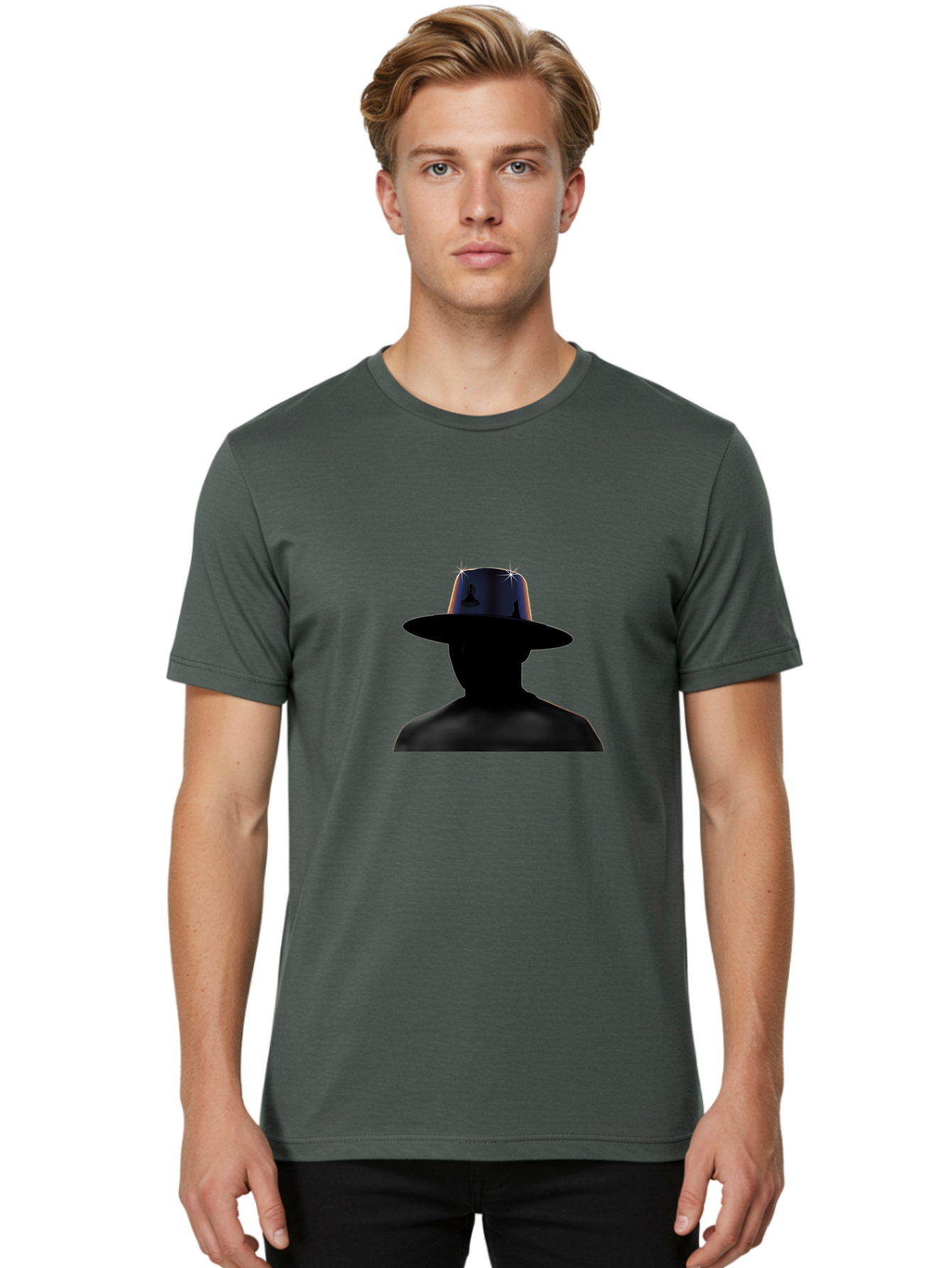 Man-In-Hat Men'S Graphic Tee, 100% Cotton, Comfortable Casual Summer Wear, Machine Washable, Vintage Camera, Old Camera, Antique Camera, Black Camera, Classic Photography, Photography Equipment, Nostalgic Device, Film Camera, Camera Art Bag744