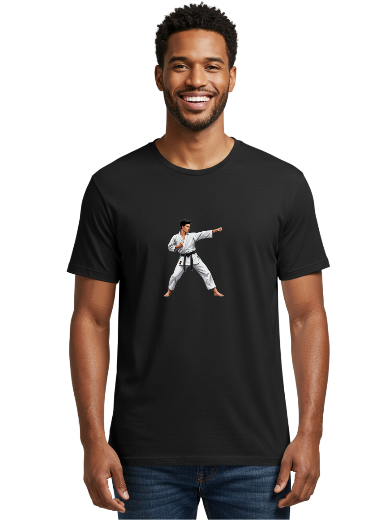Man-In-Karate-Pose Men'S Graphic Tee, 100% Cotton, Comfortable Casual Summer Wear, Machine Washable, Vintage Camera, Old Camera, Antique Camera, Black Camera, Classic Photography, Photography Equipment, Nostalgic Device, Film Camera, Bag745