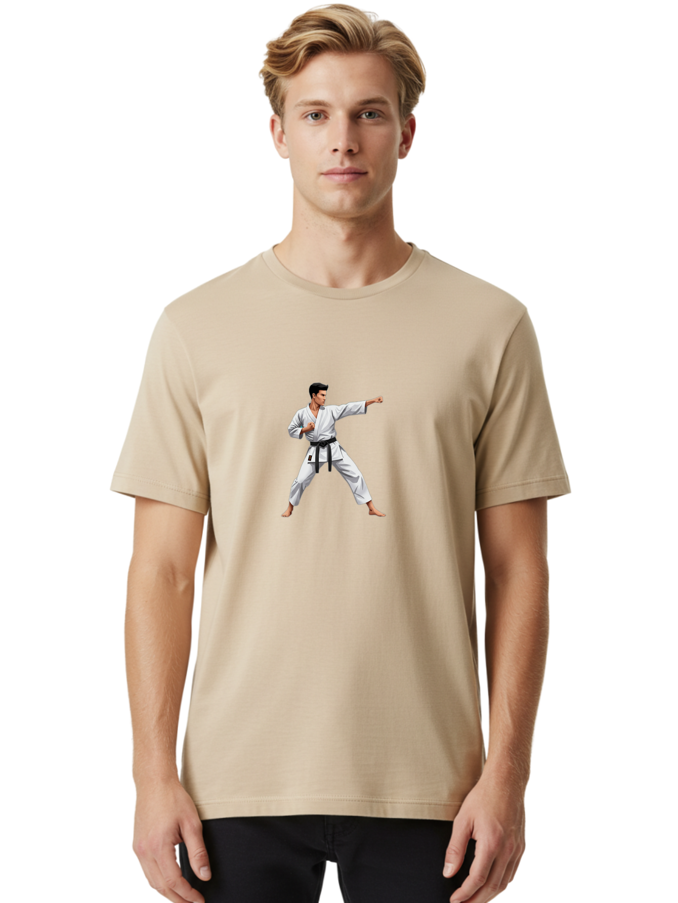 Man-In-Karate-Pose Men'S Graphic Tee, 100% Cotton, Comfortable Casual Summer Wear, Machine Washable, Vintage Camera, Old Camera, Antique Camera, Black Camera, Classic Photography, Photography Equipment, Nostalgic Device, Film Camera, Bag745