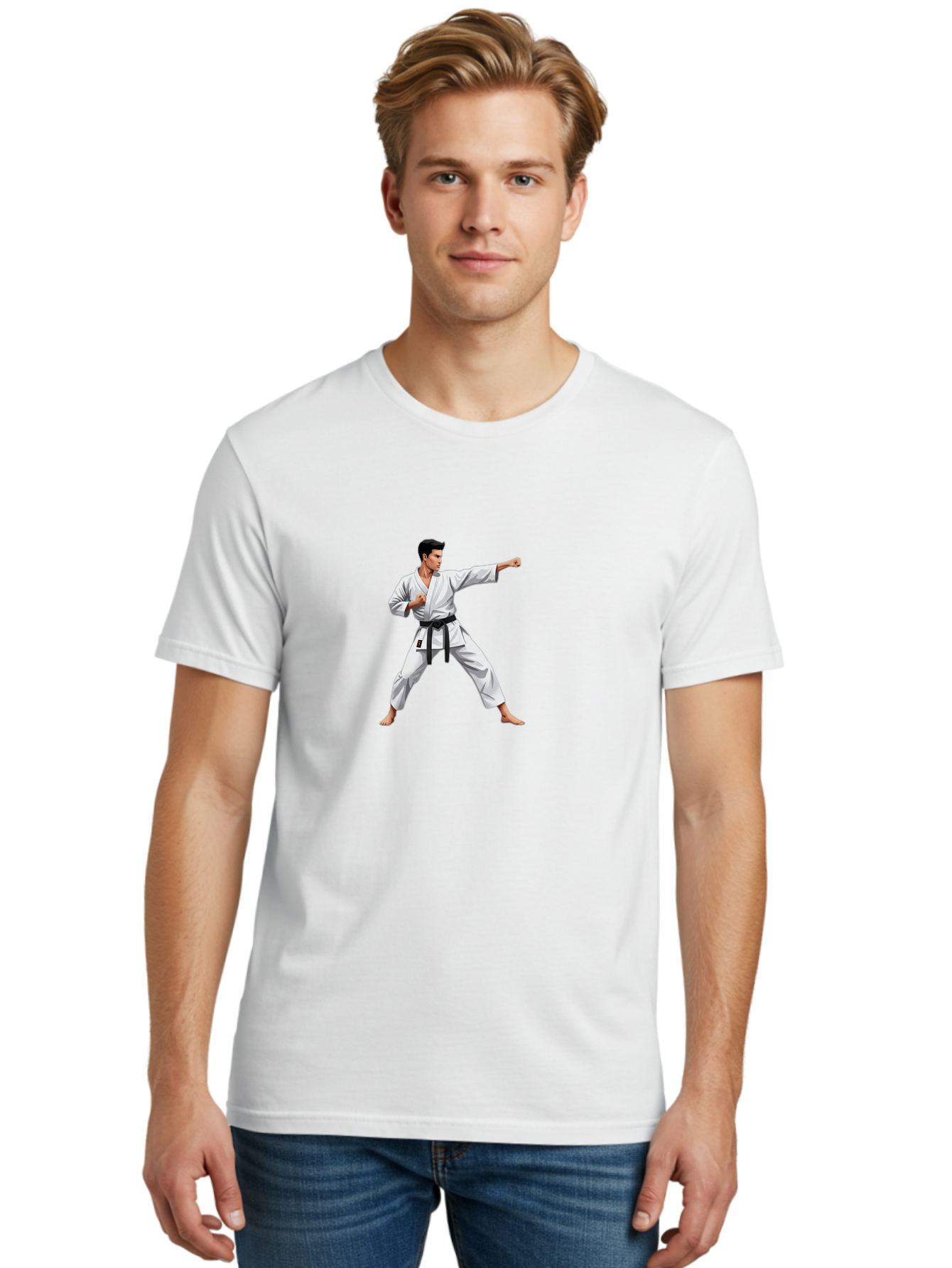 Man-In-Karate-Pose Men'S Graphic Tee, 100% Cotton, Comfortable Casual Summer Wear, Machine Washable, Vintage Camera, Old Camera, Antique Camera, Black Camera, Classic Photography, Photography Equipment, Nostalgic Device, Film Camera, Bag745