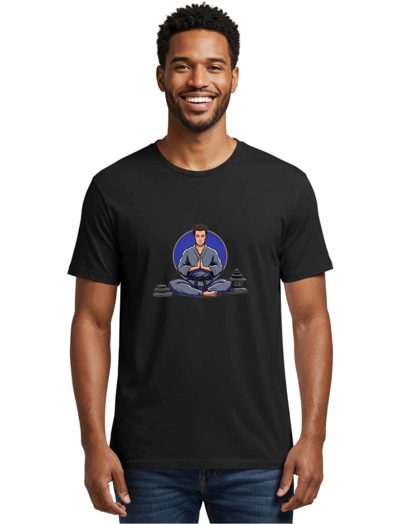 Man-Meditating Men'S Graphic Tee, 100% Cotton, Comfortable Casual Summer Wear, Machine Washable, Vintage Camera, Old Camera, Antique Camera, Black Camera, Classic Photography, Photography Equipment, Nostalgic Device, Film Camera, Camera Art Bag747