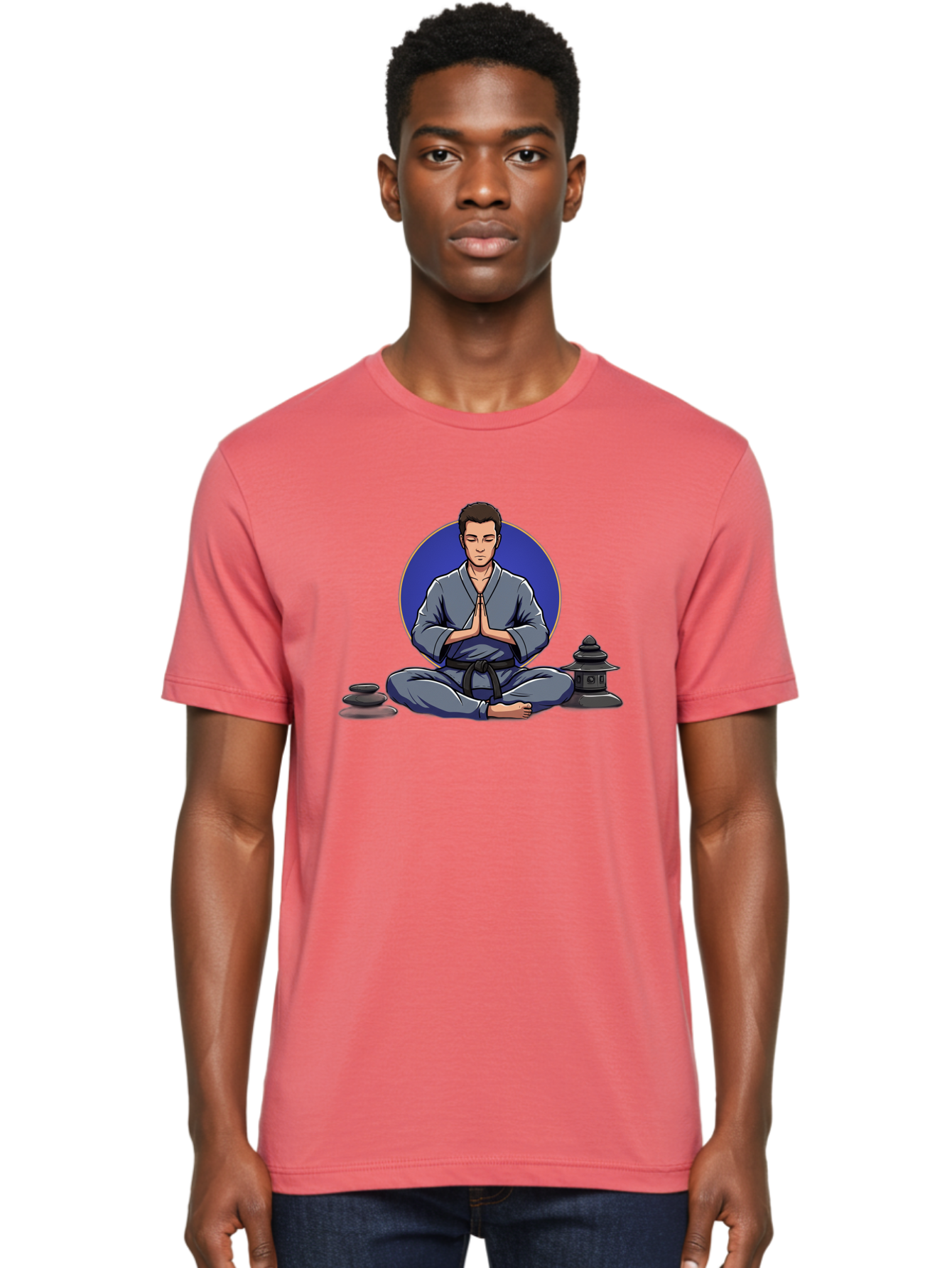 Man-Meditating Men'S Graphic Tee, 100% Cotton, Comfortable Casual Summer Wear, Machine Washable, Vintage Camera, Old Camera, Antique Camera, Black Camera, Classic Photography, Photography Equipment, Nostalgic Device, Film Camera, Camera Art Bag747