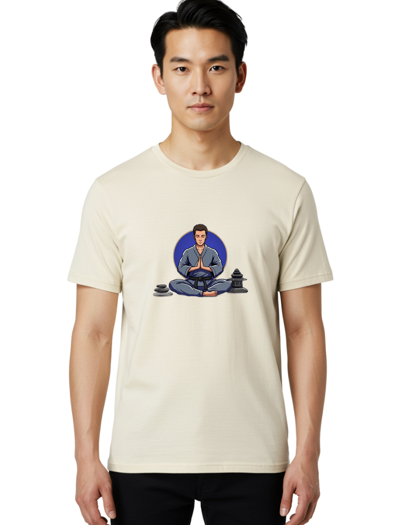Man-Meditating Men'S Graphic Tee, 100% Cotton, Comfortable Casual Summer Wear, Machine Washable, Vintage Camera, Old Camera, Antique Camera, Black Camera, Classic Photography, Photography Equipment, Nostalgic Device, Film Camera, Camera Art Bag747