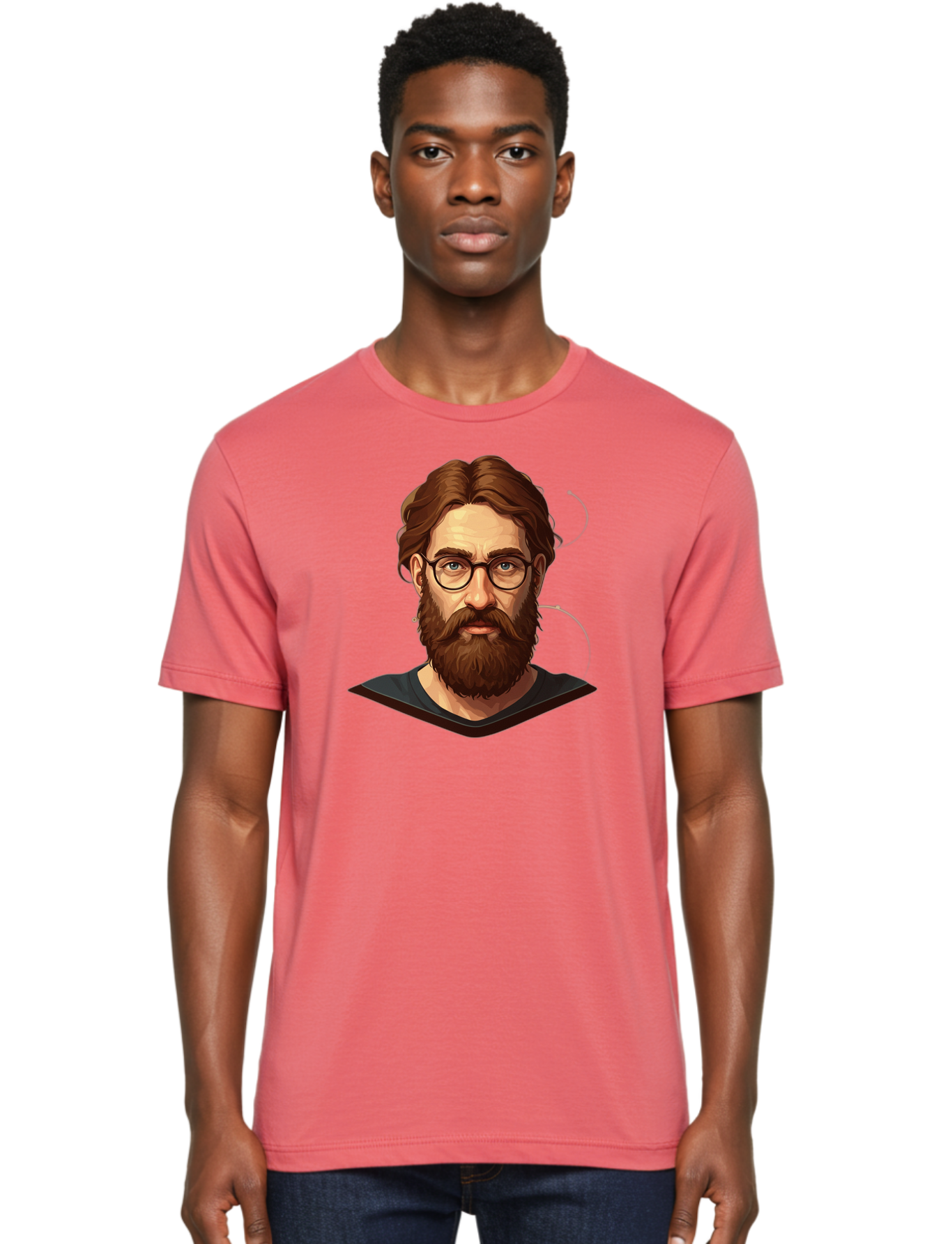 Man-With-Beard-And-Glasses Men'S Graphic Tee, 100% Cotton, Comfortable Casual Summer Wear, Machine Washable, Vintage Camera, Old Camera, Antique Camera, Black Camera, Classic Photography, Photography Equipment, Nostalgic Device, Film Camera, Bag749