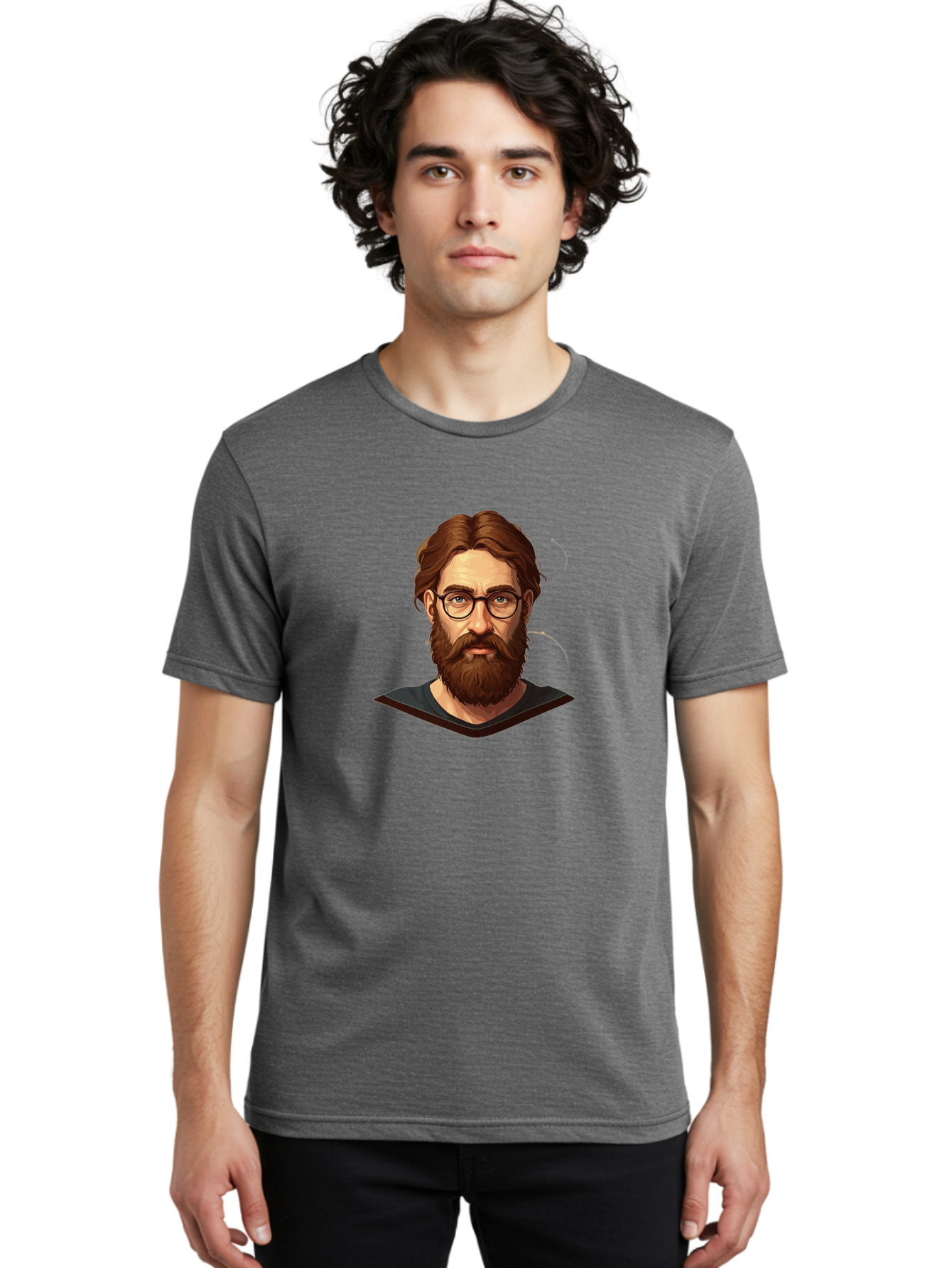 Man-With-Beard-And-Glasses Men'S Graphic Tee, 100% Cotton, Comfortable Casual Summer Wear, Machine Washable, Vintage Camera, Old Camera, Antique Camera, Black Camera, Classic Photography, Photography Equipment, Nostalgic Device, Film Camera, Bag749