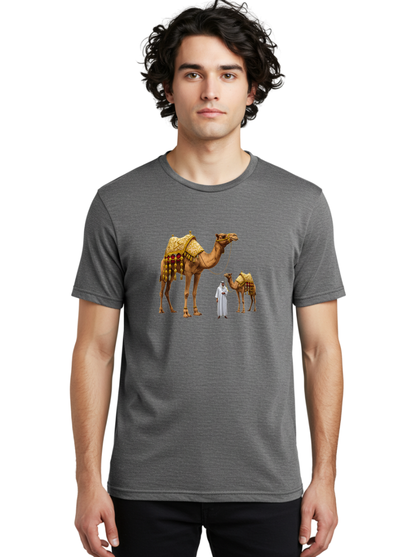 Man-With-Camels Men'S Graphic Tee, 100% Cotton, Comfortable Casual Summer Wear, Machine Washable, Vintage Camera, Old Camera, Antique Camera, Black Camera, Classic Photography, Photography Equipment, Nostalgic Device, Film Camera, Camera Art Bag751