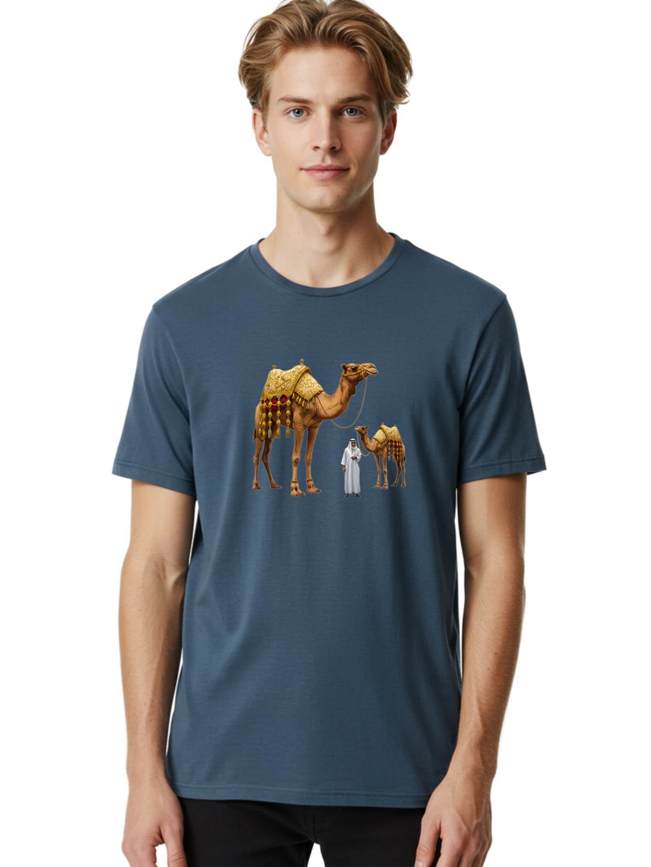 Man-With-Camels Men'S Graphic Tee, 100% Cotton, Comfortable Casual Summer Wear, Machine Washable, Vintage Camera, Old Camera, Antique Camera, Black Camera, Classic Photography, Photography Equipment, Nostalgic Device, Film Camera, Camera Art Bag751