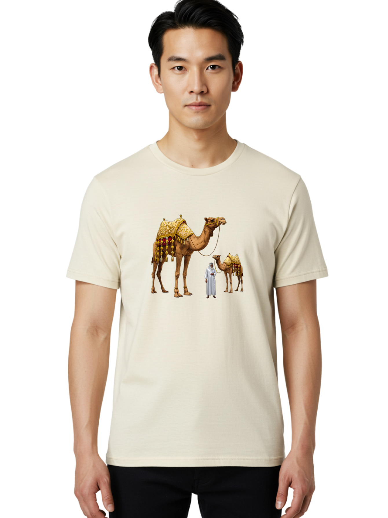 Man-With-Camels Men'S Graphic Tee, 100% Cotton, Comfortable Casual Summer Wear, Machine Washable, Vintage Camera, Old Camera, Antique Camera, Black Camera, Classic Photography, Photography Equipment, Nostalgic Device, Film Camera, Camera Art Bag751