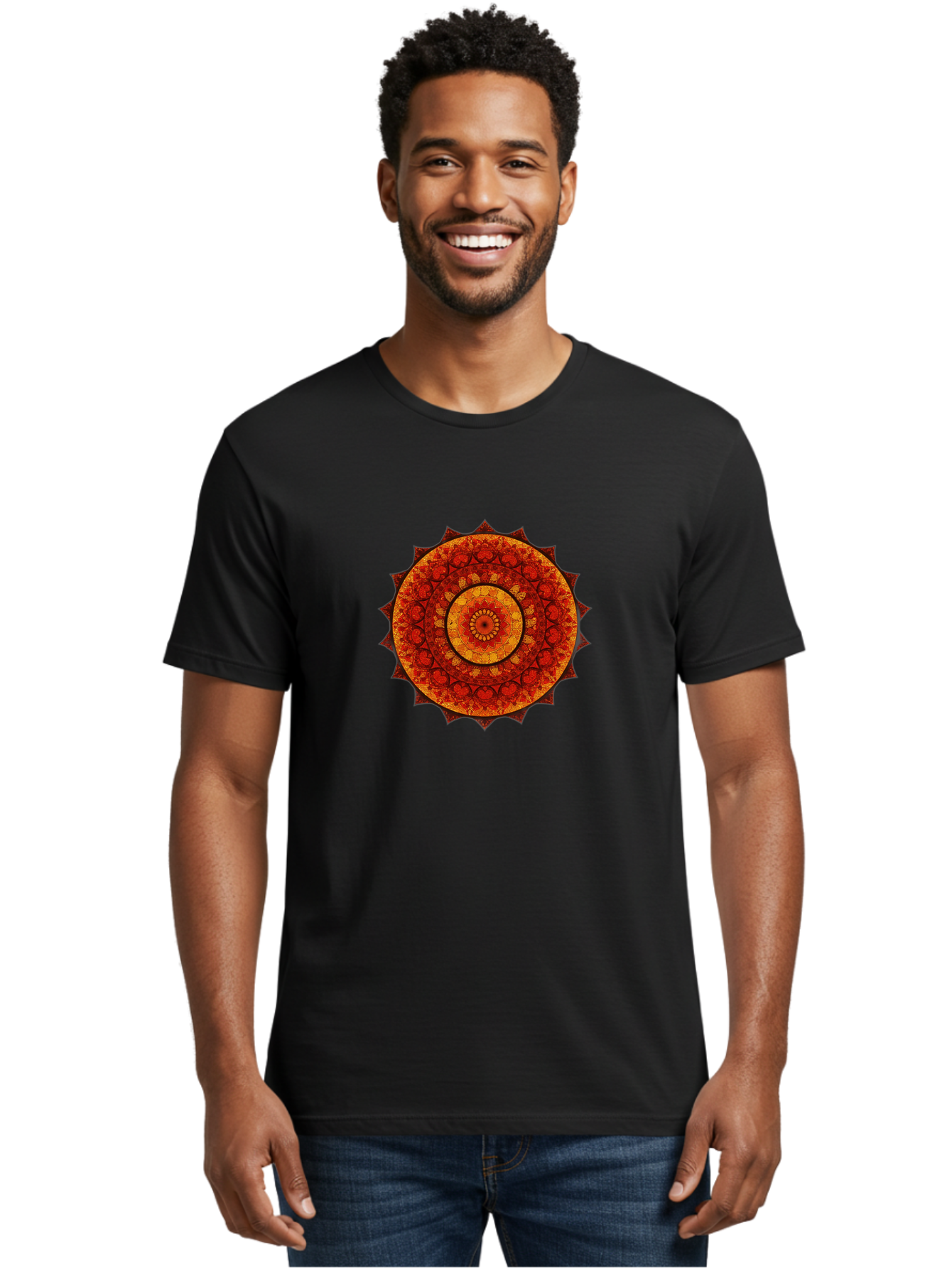 Mandala-1 Men'S Graphic Tee, 100% Cotton, Comfortable Casual Summer Wear, Machine Washable, Vintage Camera, Old Camera, Antique Camera, Black Camera, Classic Photography, Photography Equipment, Nostalgic Device, Film Camera, Camera Art Bag753