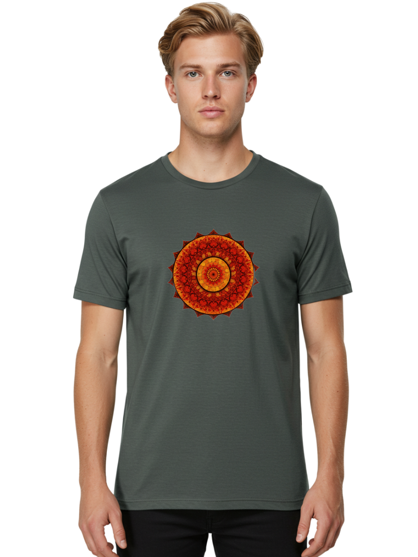 Mandala-1 Men'S Graphic Tee, 100% Cotton, Comfortable Casual Summer Wear, Machine Washable, Vintage Camera, Old Camera, Antique Camera, Black Camera, Classic Photography, Photography Equipment, Nostalgic Device, Film Camera, Camera Art Bag753