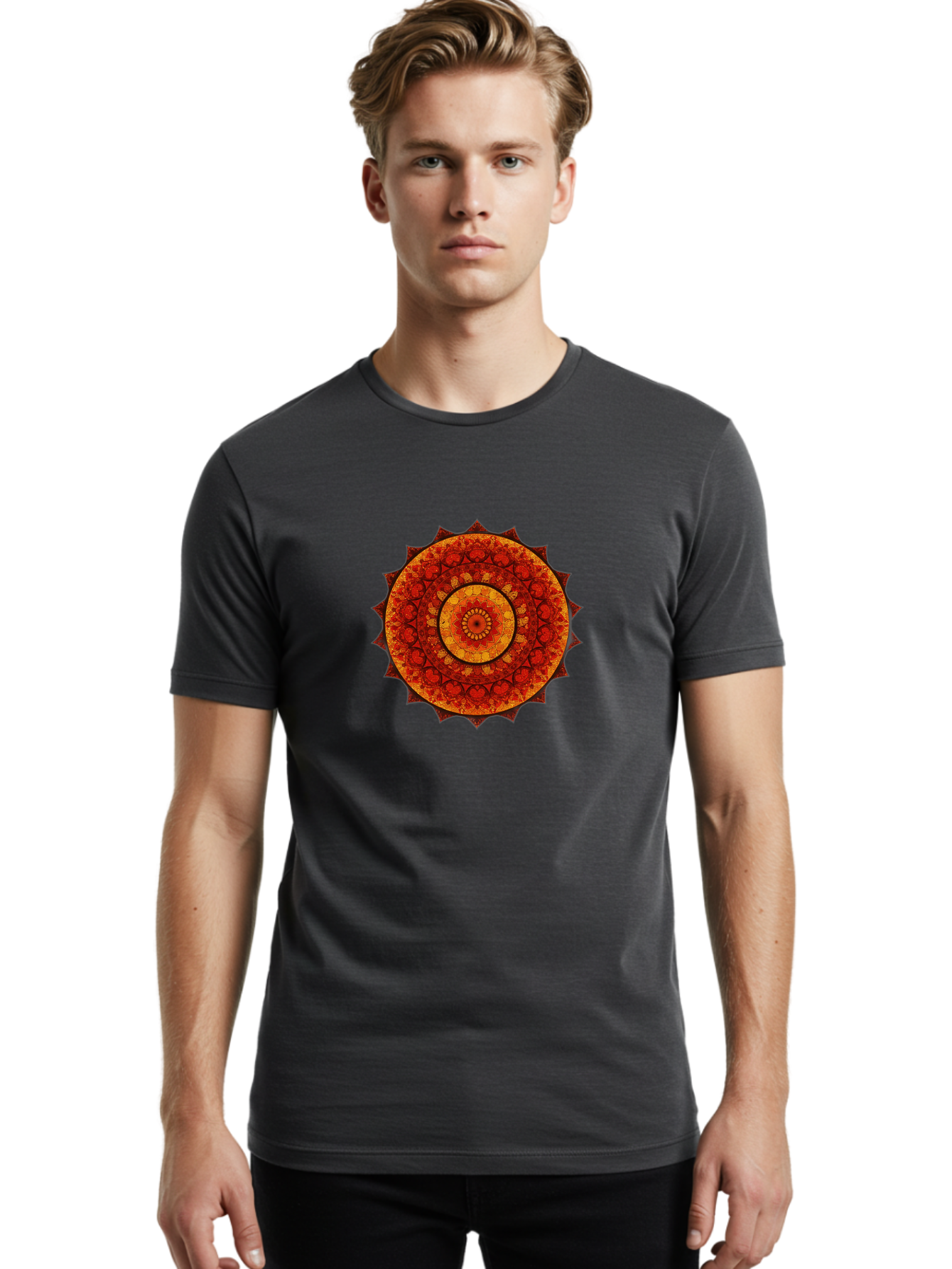 Mandala-1 Men'S Graphic Tee, 100% Cotton, Comfortable Casual Summer Wear, Machine Washable, Vintage Camera, Old Camera, Antique Camera, Black Camera, Classic Photography, Photography Equipment, Nostalgic Device, Film Camera, Camera Art Bag753