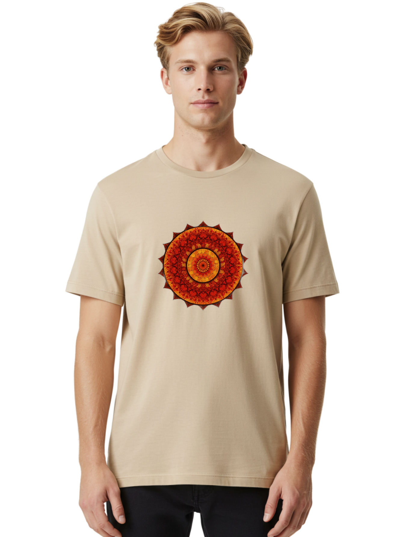 Mandala-1 Men'S Graphic Tee, 100% Cotton, Comfortable Casual Summer Wear, Machine Washable, Vintage Camera, Old Camera, Antique Camera, Black Camera, Classic Photography, Photography Equipment, Nostalgic Device, Film Camera, Camera Art Bag753