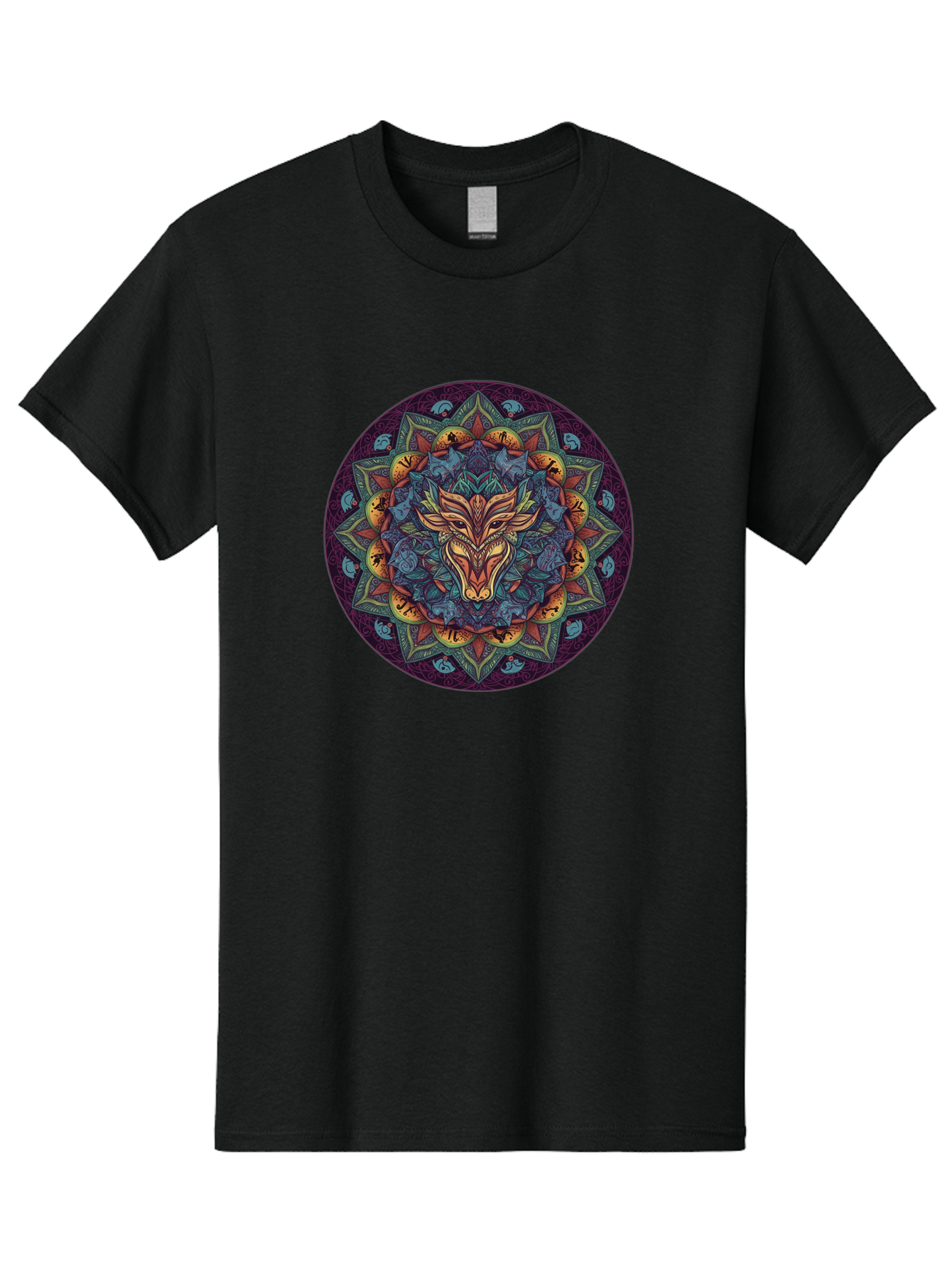 Mandala-Wolf Men'S Graphic Tee, 100% Cotton, Comfortable Casual Summer Wear, Machine Washable, Vintage Camera, Old Camera, Antique Camera, Black Camera, Classic Photography, Photography Equipment, Nostalgic Device, Film Camera, Camera Art Bag755