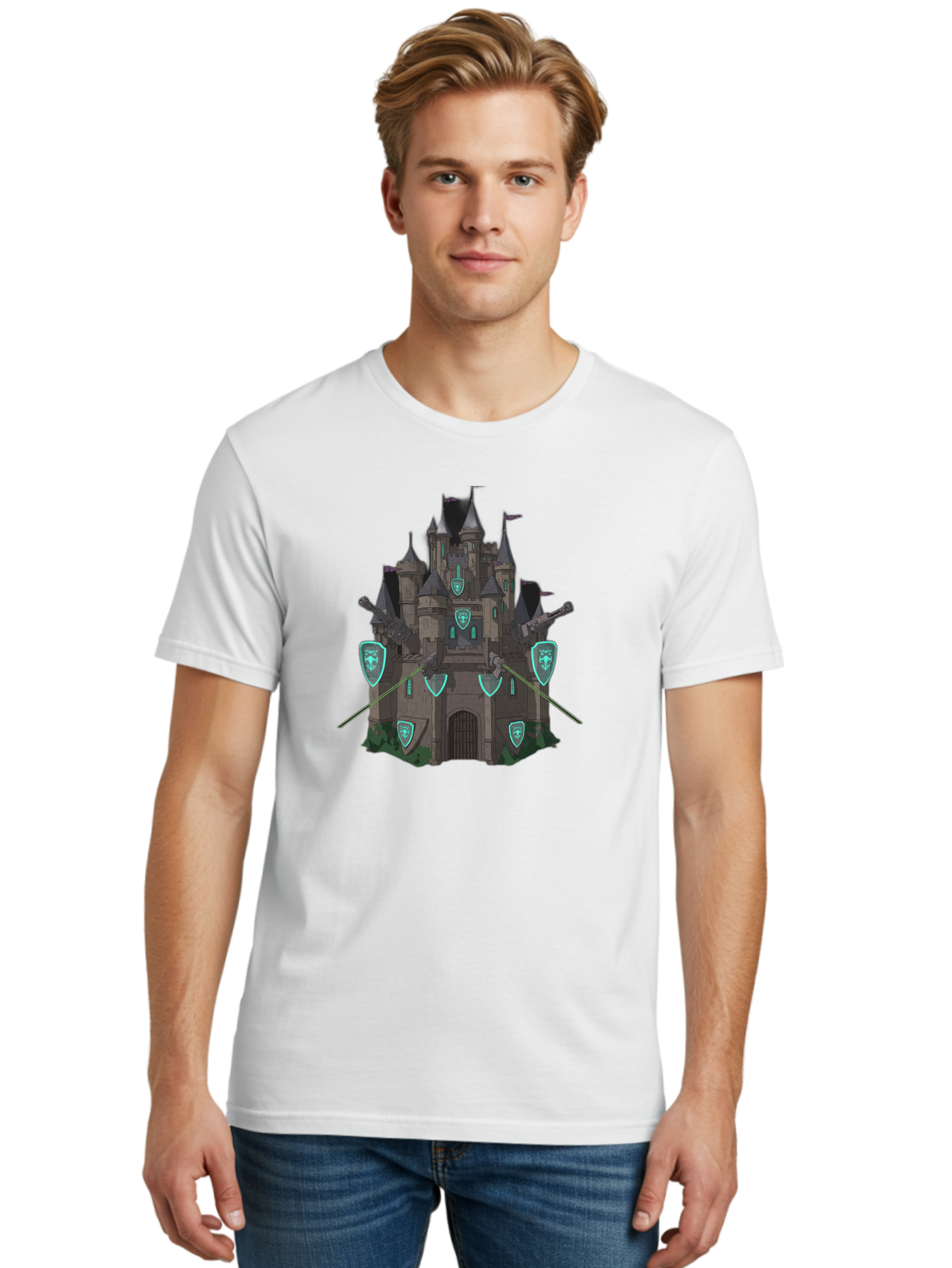 Medieval-Castle-1 Men'S Graphic Tee, 100% Cotton, Comfortable Casual Summer Wear, Machine Washable, Vintage Camera, Old Camera, Antique Camera, Black Camera, Classic Photography, Photography Equipment, Nostalgic Device, Film Camera, Camera Art Bag764