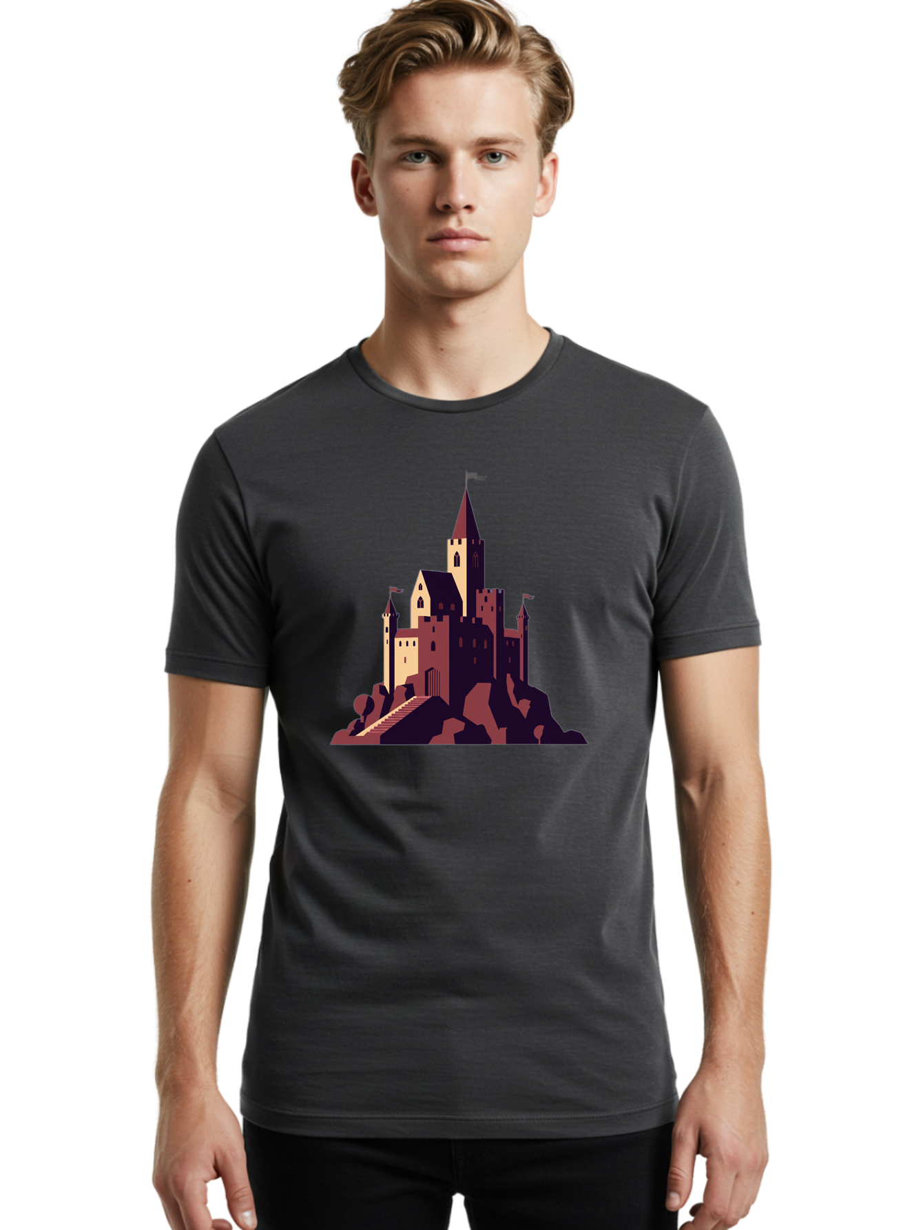 Medieval-Castle Men'S Graphic Tee, 100% Cotton, Comfortable Casual Summer Wear, Machine Washable, Vintage Camera, Old Camera, Antique Camera, Black Camera, Classic Photography, Photography Equipment, Nostalgic Device, Film Camera, Camera Art Bag765