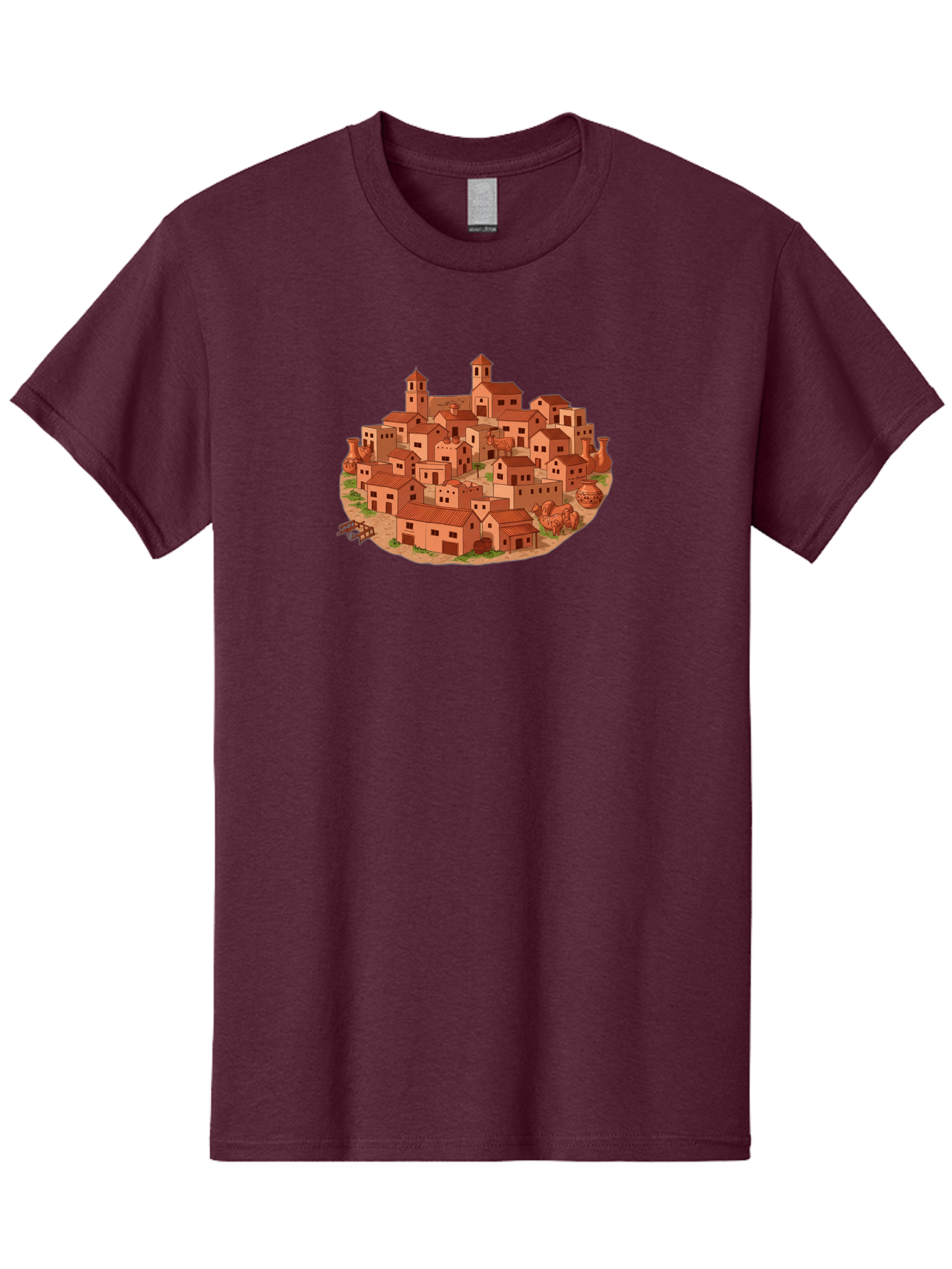 Medieval-Village-1 Men'S Graphic Tee, 100% Cotton, Comfortable Casual Summer Wear, Machine Washable, Vintage Camera, Old Camera, Antique Camera, Black Camera, Classic Photography, Photography Equipment, Nostalgic Device, Film Camera, Bag768