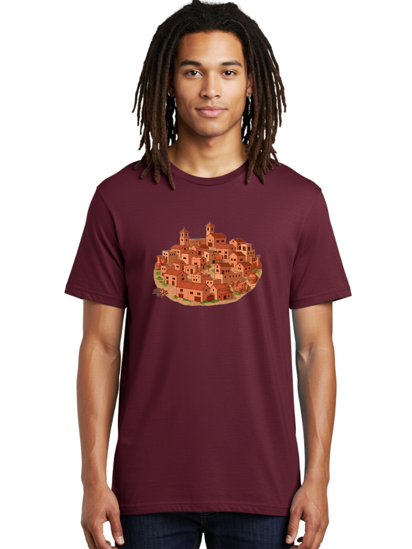 Medieval-Village-1 Men'S Graphic Tee, 100% Cotton, Comfortable Casual Summer Wear, Machine Washable, Vintage Camera, Old Camera, Antique Camera, Black Camera, Classic Photography, Photography Equipment, Nostalgic Device, Film Camera, Bag768