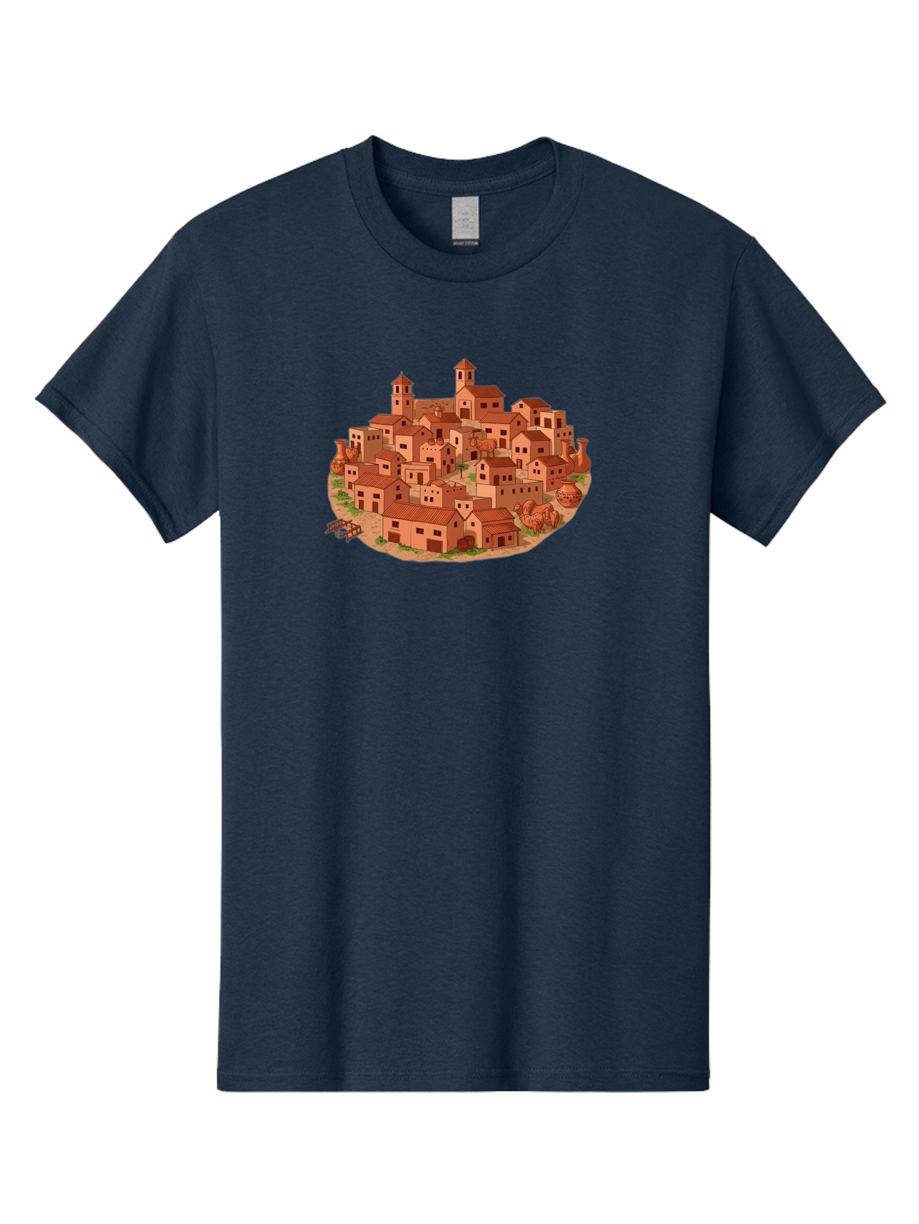 Medieval-Village-1 Men'S Graphic Tee, 100% Cotton, Comfortable Casual Summer Wear, Machine Washable, Vintage Camera, Old Camera, Antique Camera, Black Camera, Classic Photography, Photography Equipment, Nostalgic Device, Film Camera, Bag768