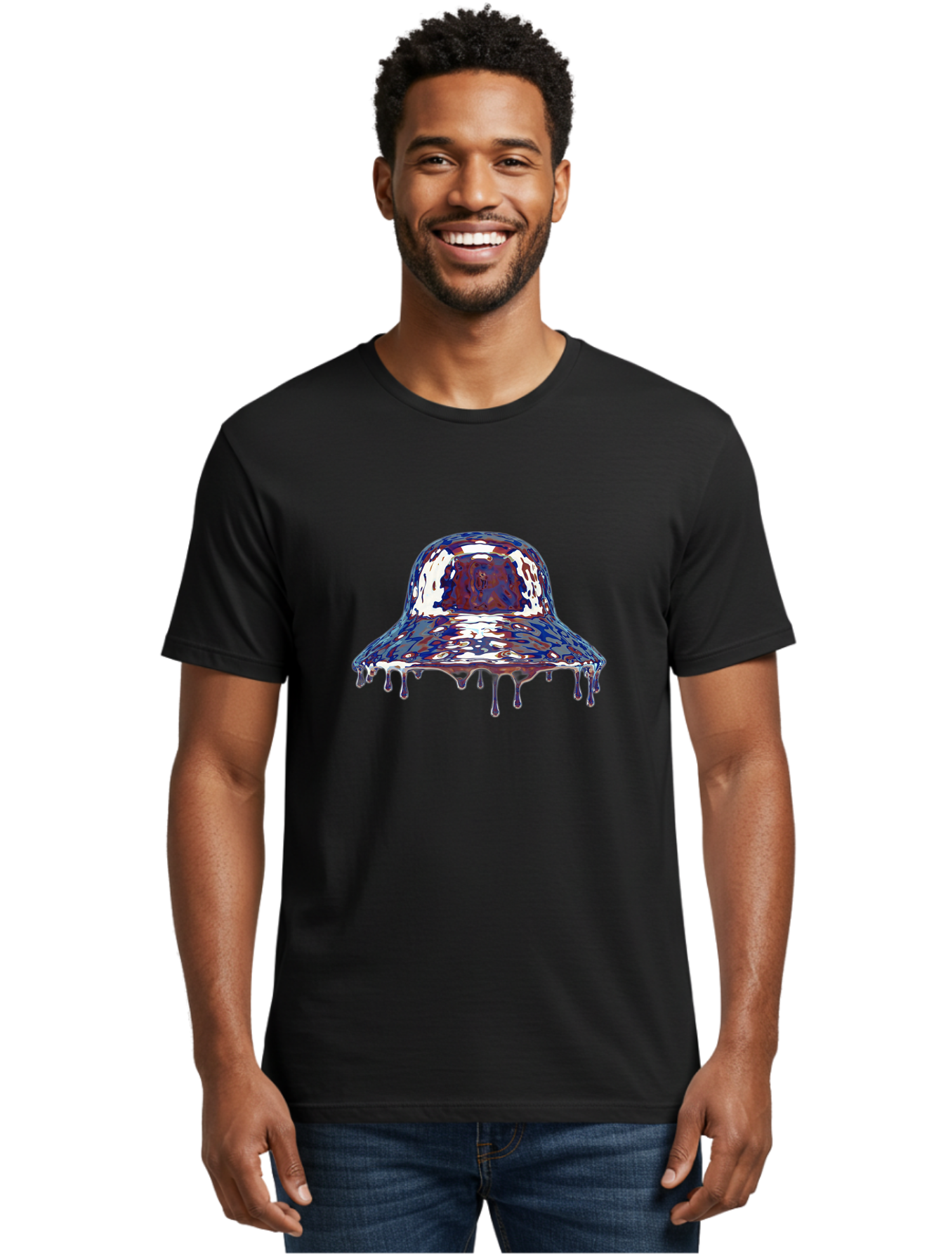 Melting-Bucket-Hat Men'S Graphic Tee, 100% Cotton, Comfortable Casual Summer Wear, Machine Washable, Vintage Camera, Old Camera, Antique Camera, Black Camera, Classic Photography, Photography Equipment, Nostalgic Device, Film Camera, Bag772