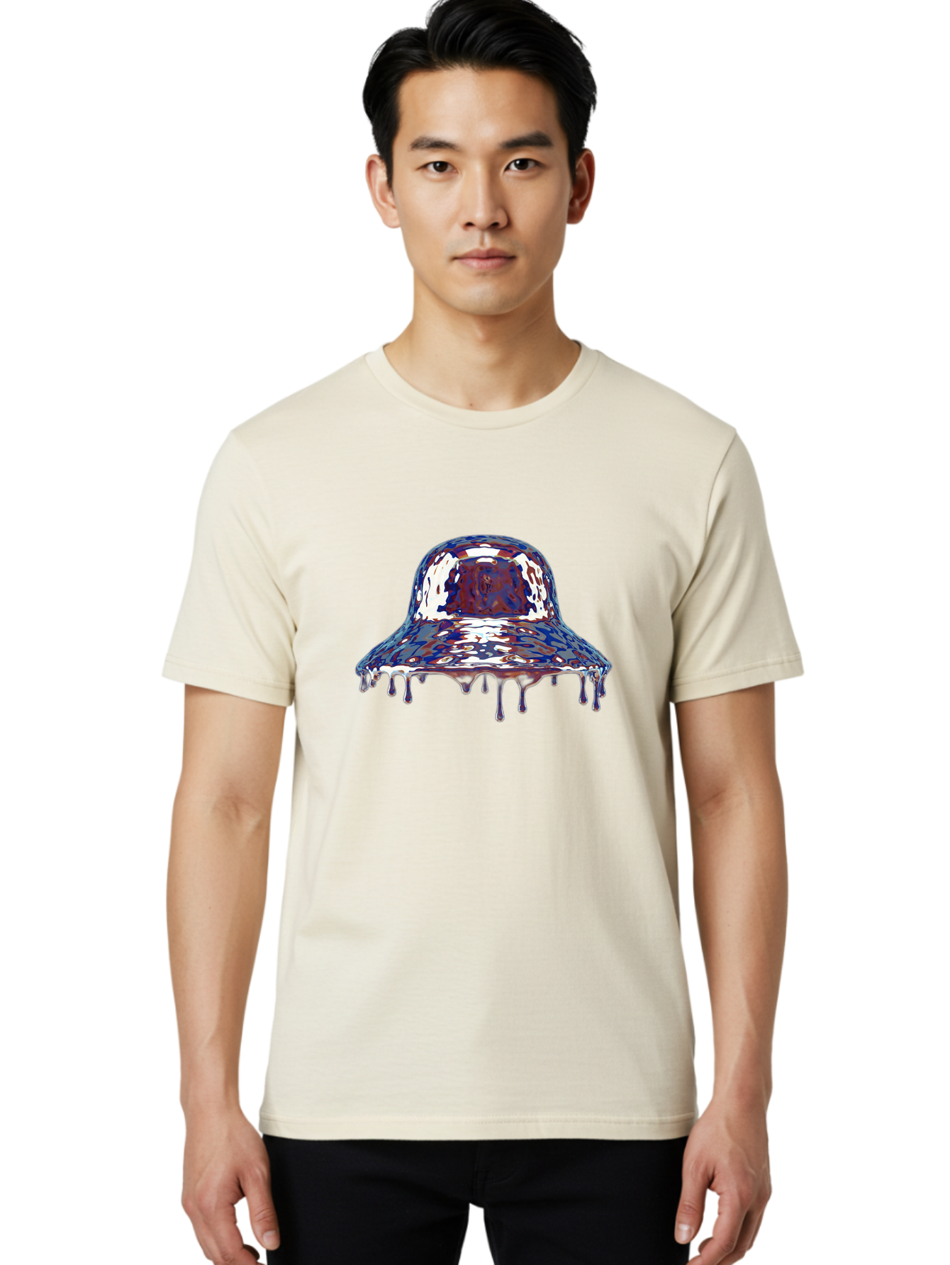 Melting-Bucket-Hat Men'S Graphic Tee, 100% Cotton, Comfortable Casual Summer Wear, Machine Washable, Vintage Camera, Old Camera, Antique Camera, Black Camera, Classic Photography, Photography Equipment, Nostalgic Device, Film Camera, Bag772