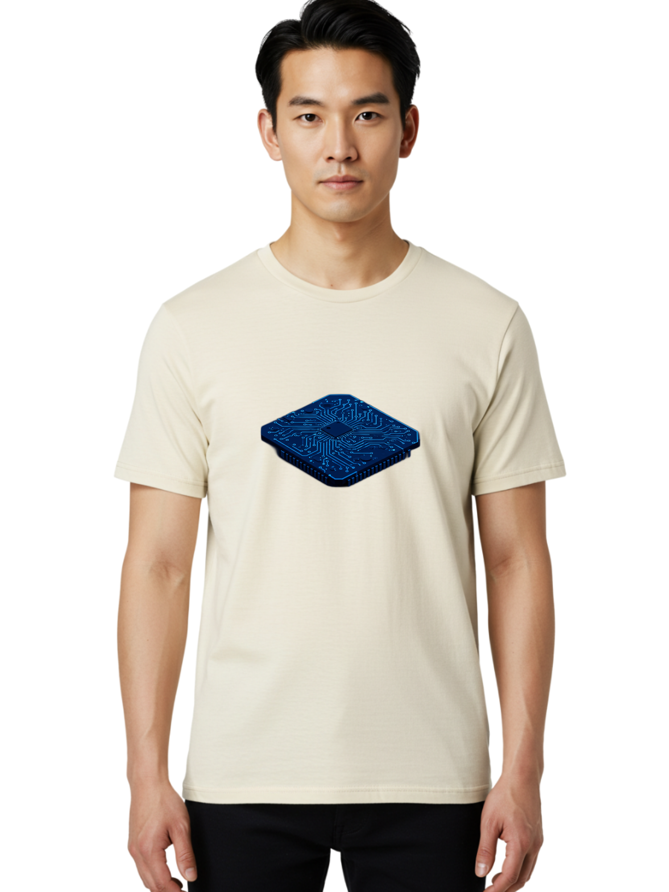 Microchip Men'S Graphic Tee, 100% Cotton, Comfortable Casual Summer Wear, Machine Washable, Vintage Camera, Old Camera, Antique Camera, Black Camera, Classic Photography, Photography Equipment, Nostalgic Device, Film Camera, Camera Art Bag785