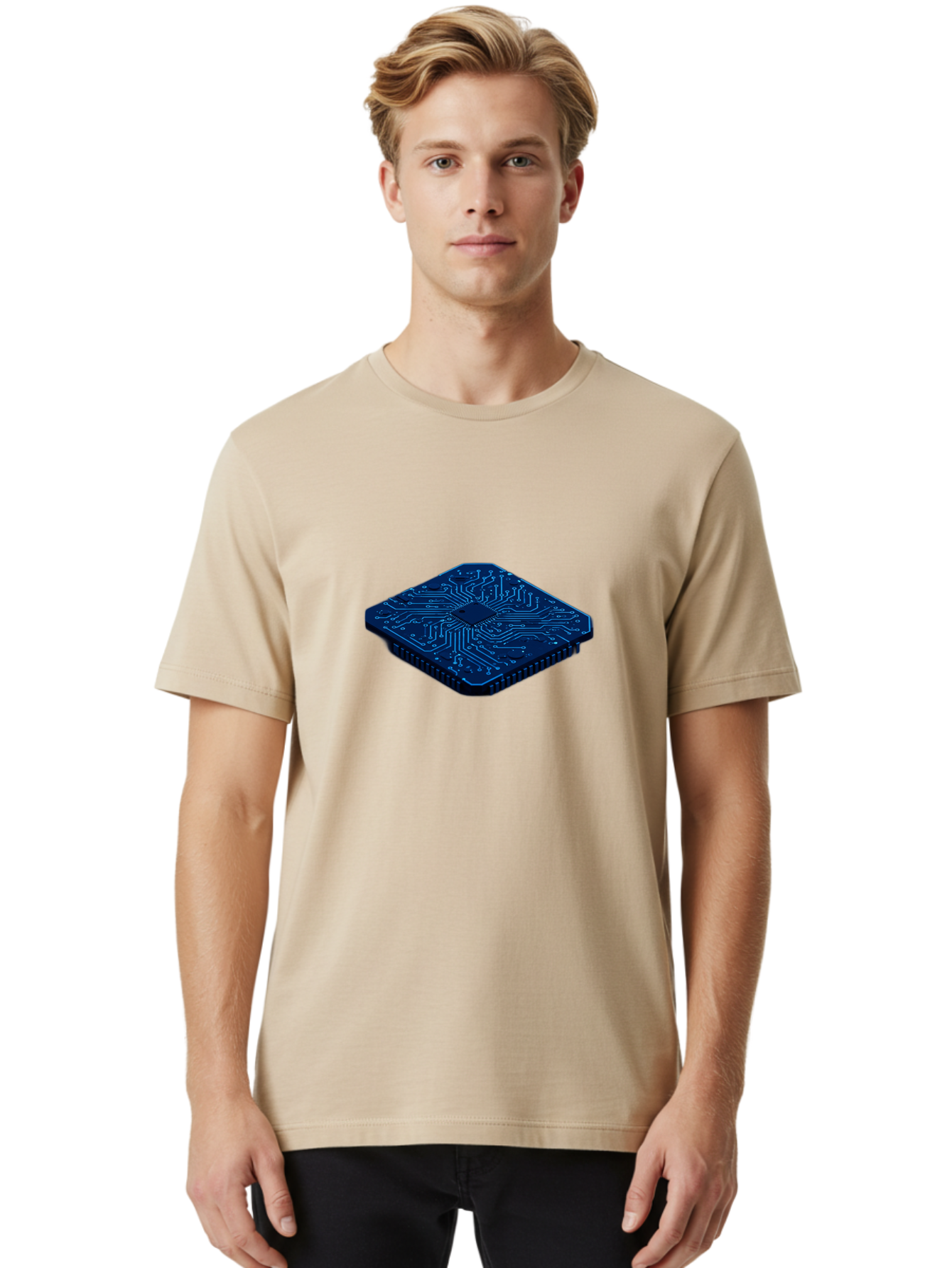 Microchip Men'S Graphic Tee, 100% Cotton, Comfortable Casual Summer Wear, Machine Washable, Vintage Camera, Old Camera, Antique Camera, Black Camera, Classic Photography, Photography Equipment, Nostalgic Device, Film Camera, Camera Art Bag785