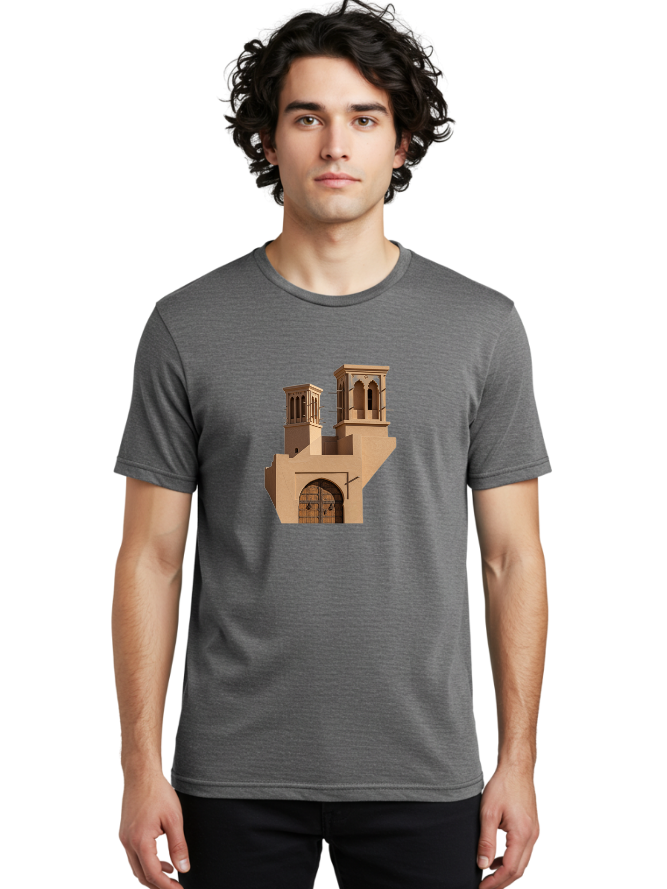 Middle-Eastern-Architecture Men'S Graphic Tee, 100% Cotton, Comfortable Casual Summer Wear, Machine Washable, Vintage Camera, Old Camera, Antique Camera, Black Camera, Classic Photography, Photography Equipment, Nostalgic Device, Film Camera, Bag786