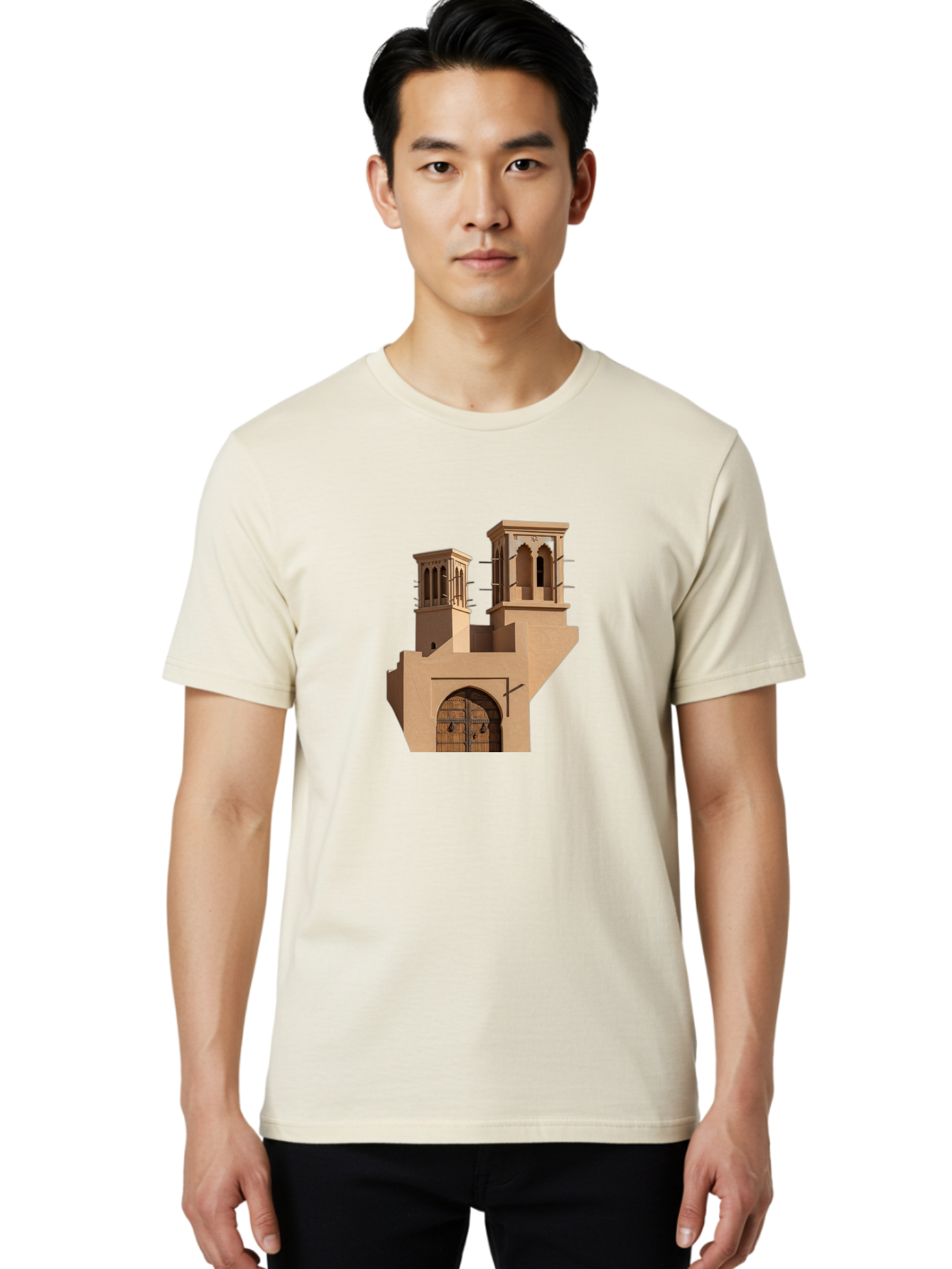 Middle-Eastern-Architecture Men'S Graphic Tee, 100% Cotton, Comfortable Casual Summer Wear, Machine Washable, Vintage Camera, Old Camera, Antique Camera, Black Camera, Classic Photography, Photography Equipment, Nostalgic Device, Film Camera, Bag786