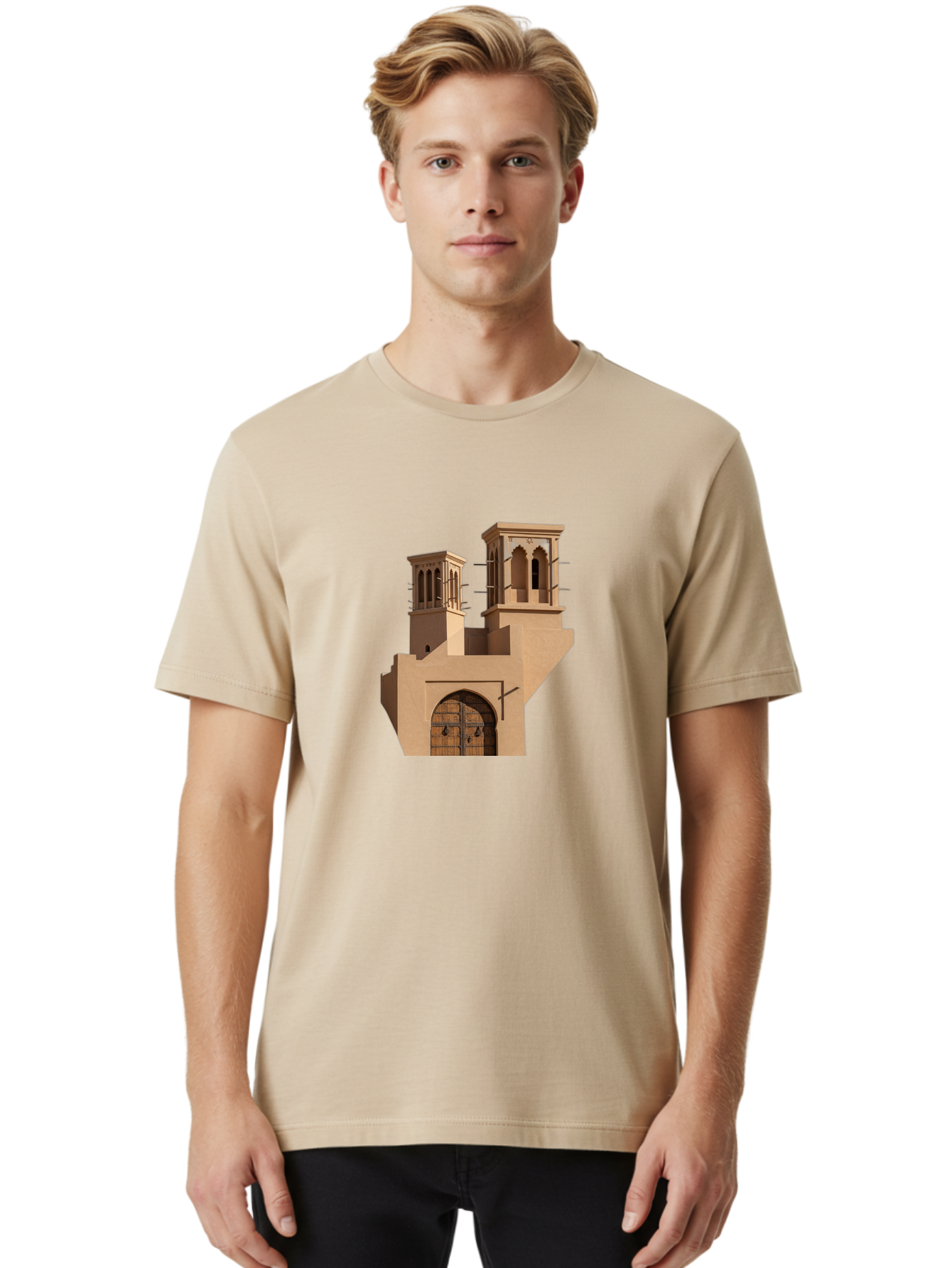 Middle-Eastern-Architecture Men'S Graphic Tee, 100% Cotton, Comfortable Casual Summer Wear, Machine Washable, Vintage Camera, Old Camera, Antique Camera, Black Camera, Classic Photography, Photography Equipment, Nostalgic Device, Film Camera, Bag786