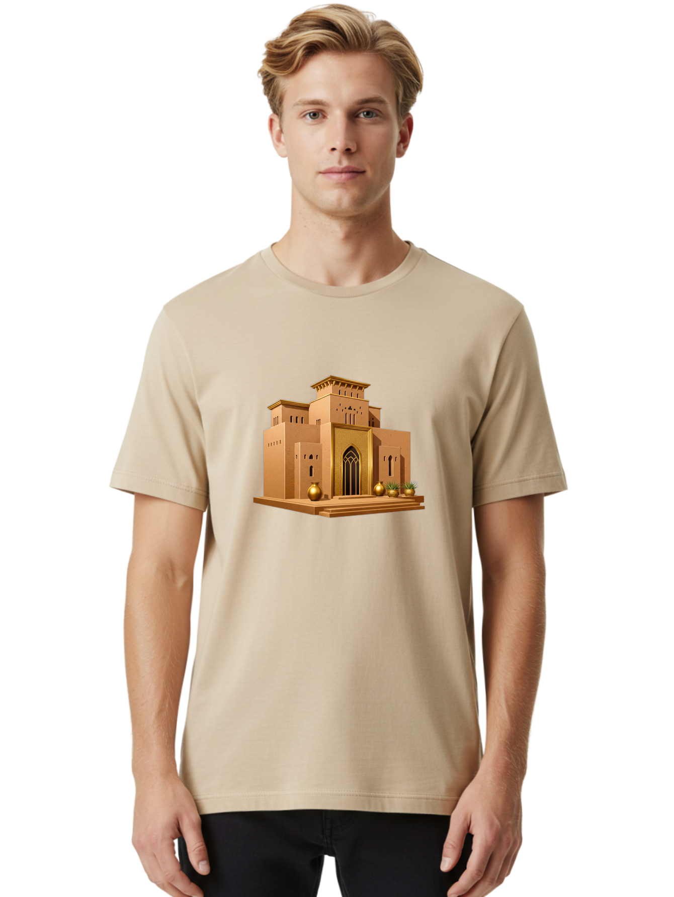 Middle-Eastern-Temple Men'S Graphic Tee, 100% Cotton, Comfortable Casual Summer Wear, Machine Washable, Vintage Camera, Old Camera, Antique Camera, Black Camera, Classic Photography, Photography Equipment, Nostalgic Device, Film Camera, Bag787