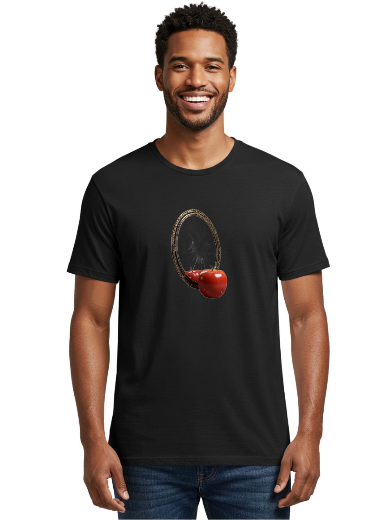 Mirror-Apple Men'S Graphic Tee, 100% Cotton, Comfortable Casual Summer Wear, Machine Washable, Vintage Camera, Old Camera, Antique Camera, Black Camera, Classic Photography, Photography Equipment, Nostalgic Device, Film Camera, Camera Art Bag792