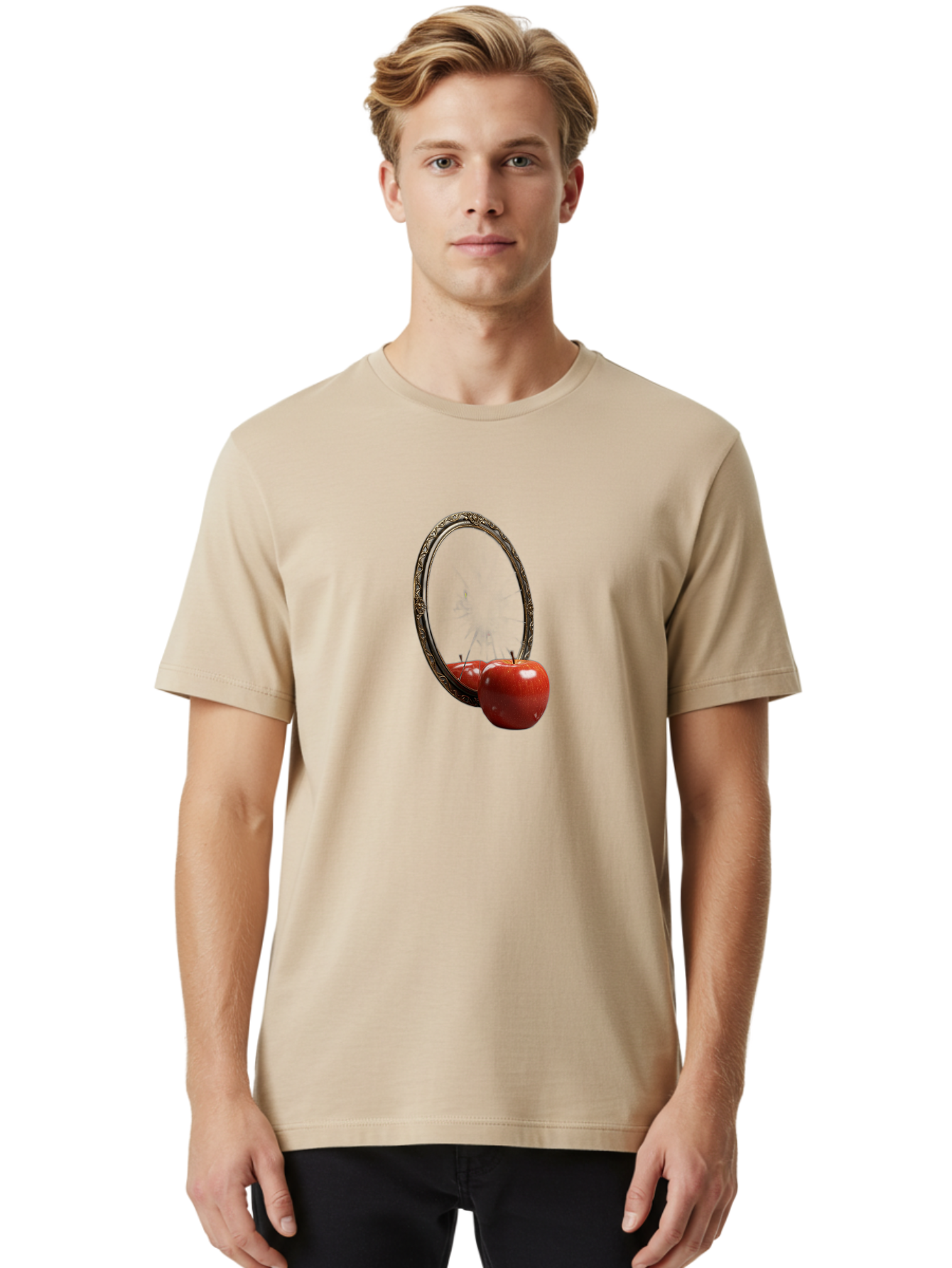 Mirror-Apple Men'S Graphic Tee, 100% Cotton, Comfortable Casual Summer Wear, Machine Washable, Vintage Camera, Old Camera, Antique Camera, Black Camera, Classic Photography, Photography Equipment, Nostalgic Device, Film Camera, Camera Art Bag792