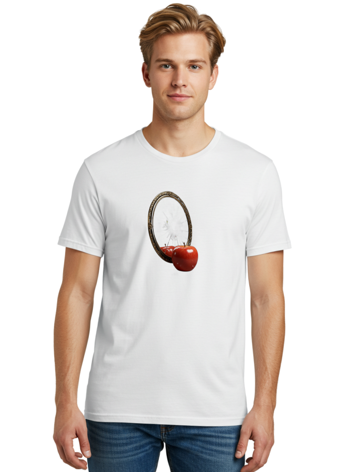 Mirror-Apple Men'S Graphic Tee, 100% Cotton, Comfortable Casual Summer Wear, Machine Washable, Vintage Camera, Old Camera, Antique Camera, Black Camera, Classic Photography, Photography Equipment, Nostalgic Device, Film Camera, Camera Art Bag792