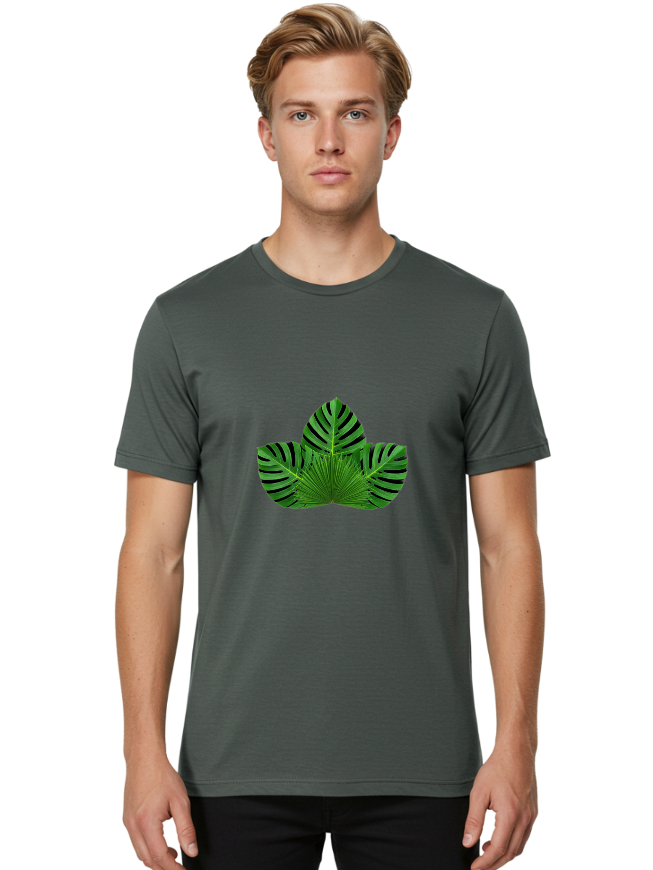 Monstera-Leaf Men'S Graphic Tee, 100% Cotton, Comfortable Casual Summer Wear, Machine Washable, Vintage Camera, Old Camera, Antique Camera, Black Camera, Classic Photography, Photography Equipment, Nostalgic Device, Film Camera, Camera Art Bag806