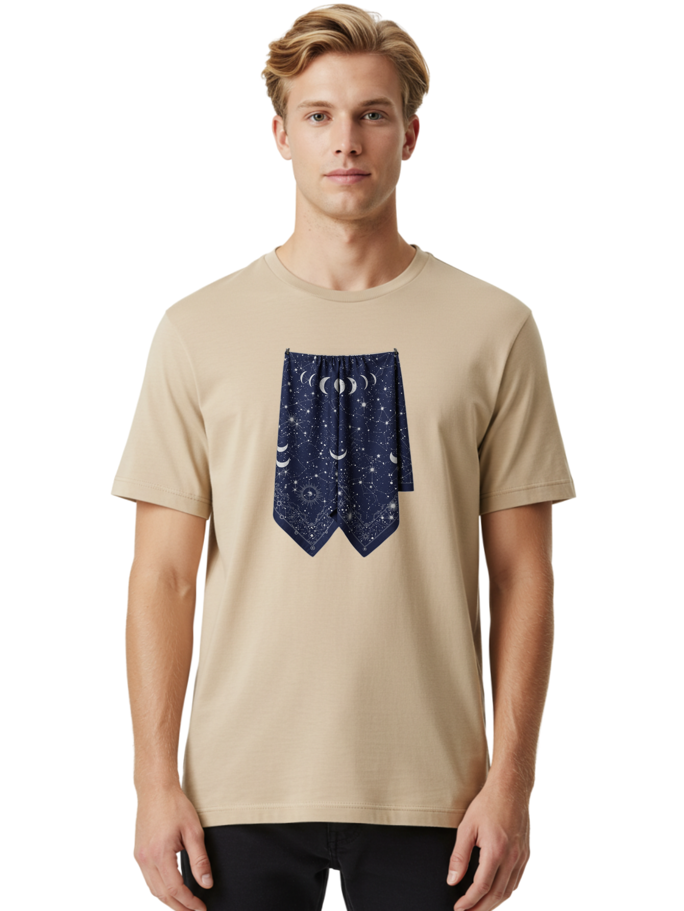 Moon-Phases-Shorts Men'S Graphic Tee, 100% Cotton, Comfortable Casual Summer Wear, Machine Washable, Vintage Camera, Old Camera, Antique Camera, Black Camera, Classic Photography, Photography Equipment, Nostalgic Device, Film Camera, Bag810