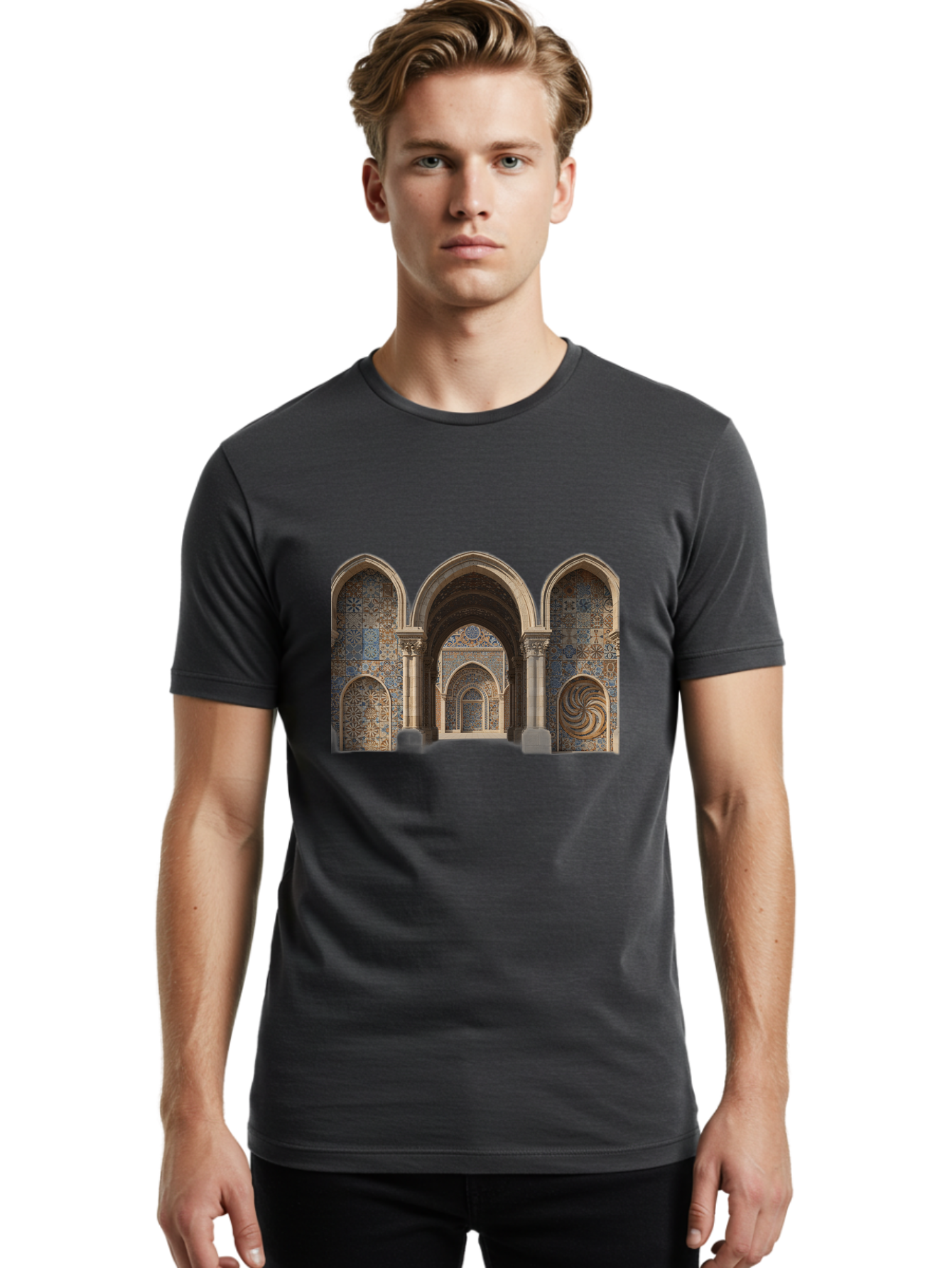 Moorish-Archway Men'S Graphic Tee, 100% Cotton, Comfortable Casual Summer Wear, Machine Washable, Vintage Camera, Old Camera, Antique Camera, Black Camera, Classic Photography, Photography Equipment, Nostalgic Device, Film Camera, Camera Art Bag812