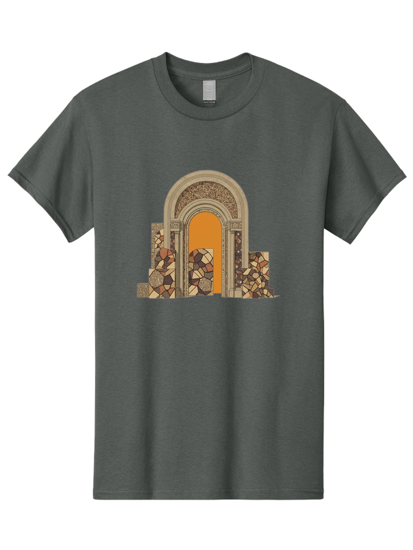 Mosaic-Archway Men'S Graphic Tee, 100% Cotton, Comfortable Casual Summer Wear, Machine Washable, Vintage Camera, Old Camera, Antique Camera, Black Camera, Classic Photography, Photography Equipment, Nostalgic Device, Film Camera, Camera Art Bag814